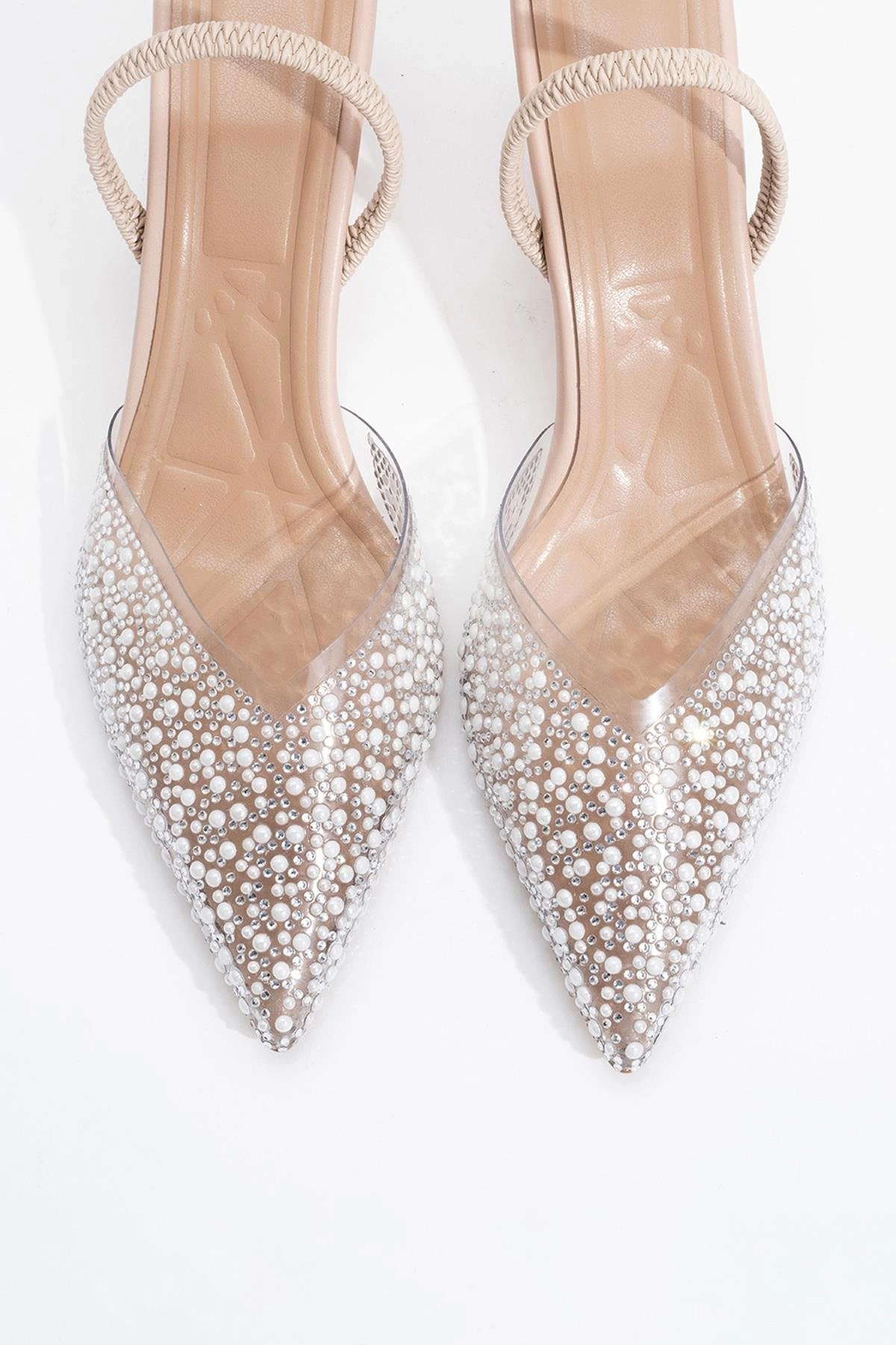 Forever & Always Womens Whena Embellished Slingback Kitten Heel Pumps