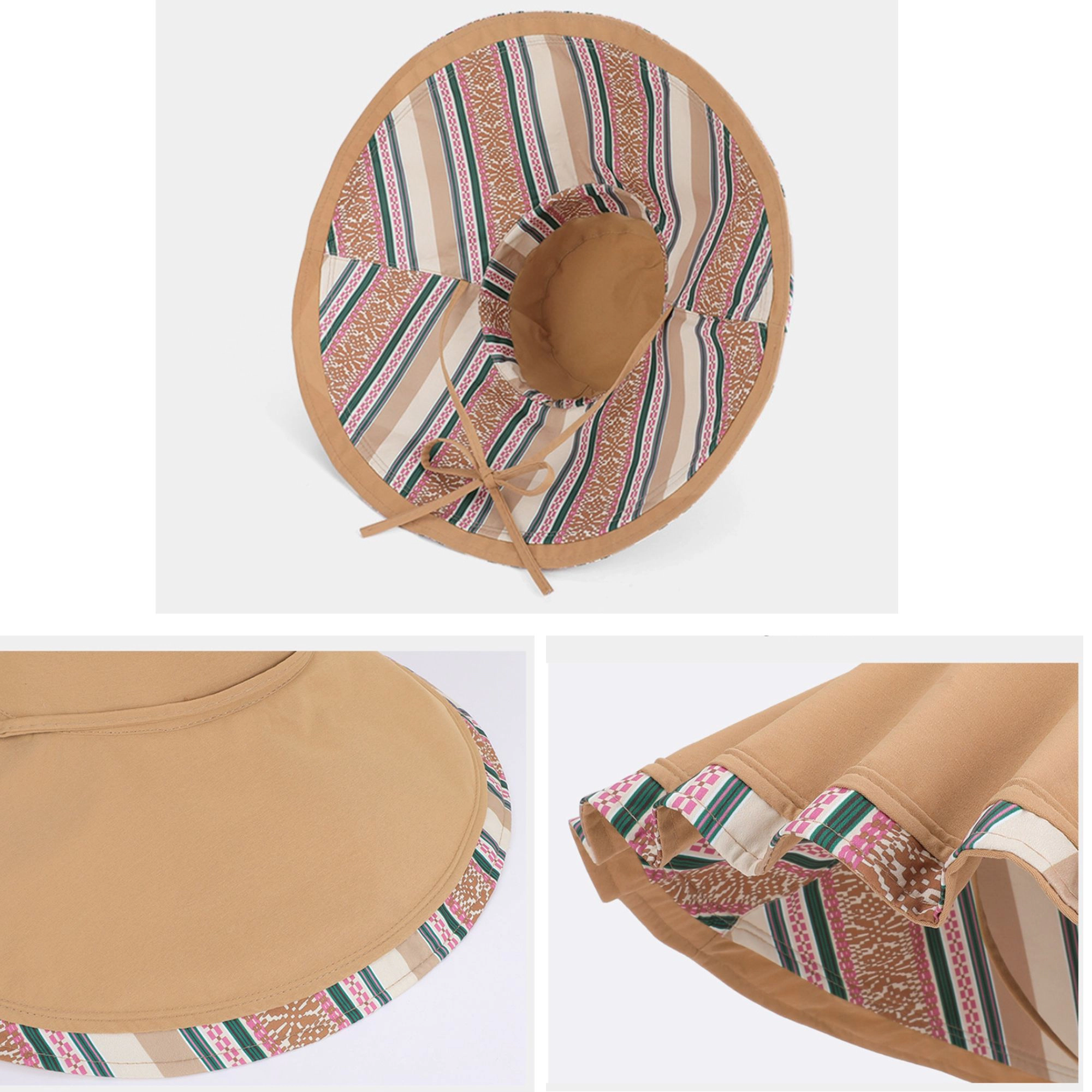 Anna-Kaci Women's Reversible Wide Brim Sun Hat with Chin Tie Large Floppy UV Protection Packable Summer Beach