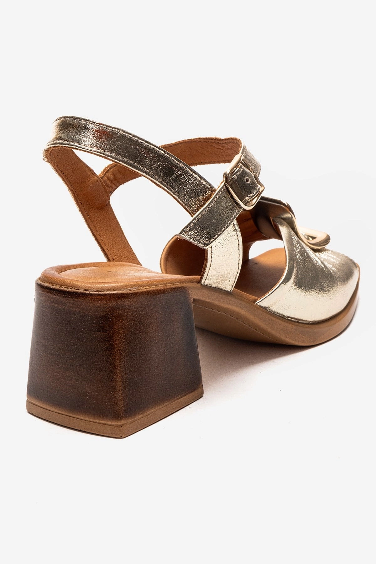 Forever & Always Womens Asha Leather Block Heel Sandal