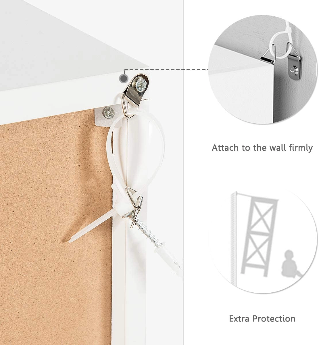 SUGIFT Free Standing 9-Cube Chipboard Storage Divider Bookcase 90-lb Capacity 35.5-in Tall for Home & Office White/Gray