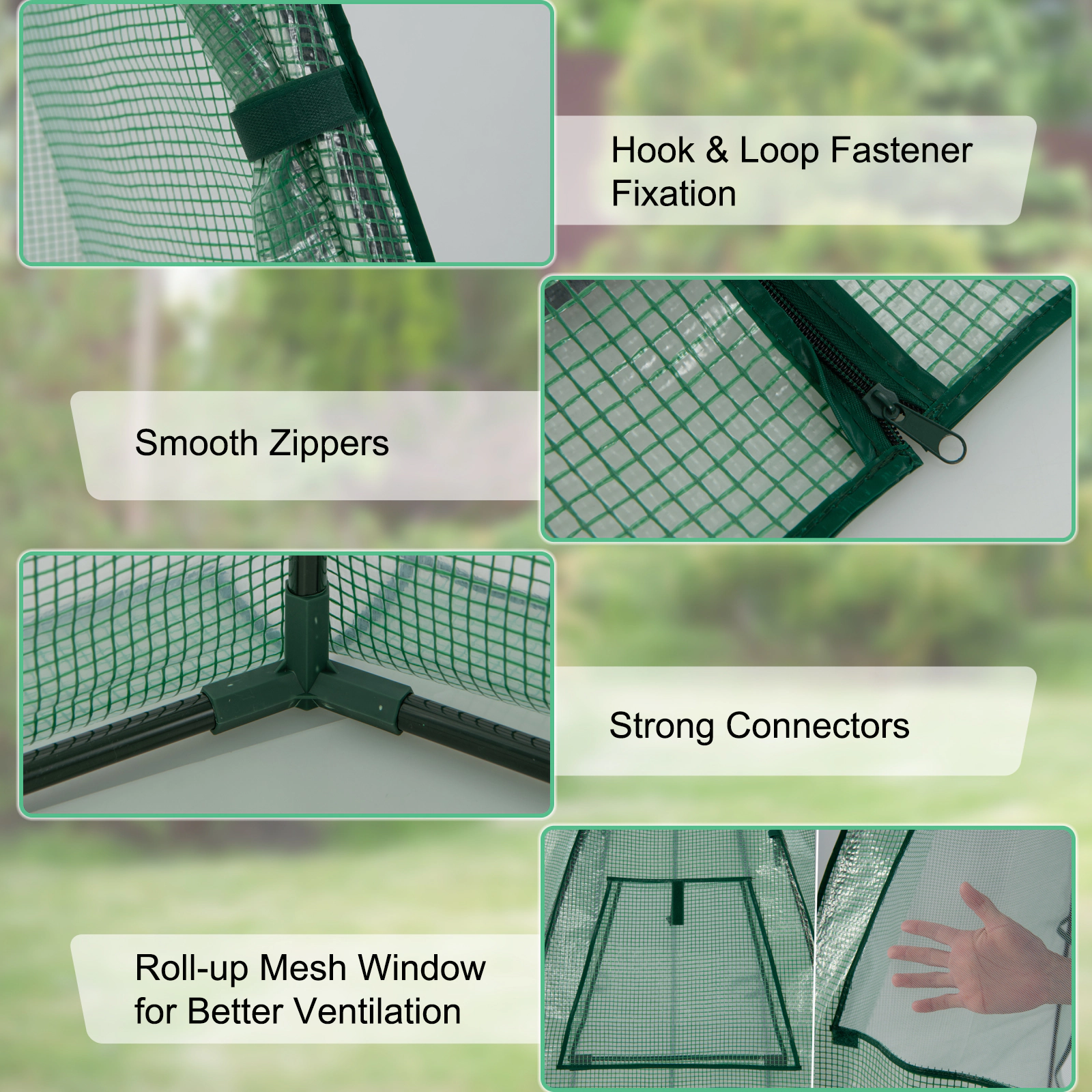 SUGIFT Portable Mini Greenhouse 63 x 72 with All-Weather PE Cover and 9 Stakes
