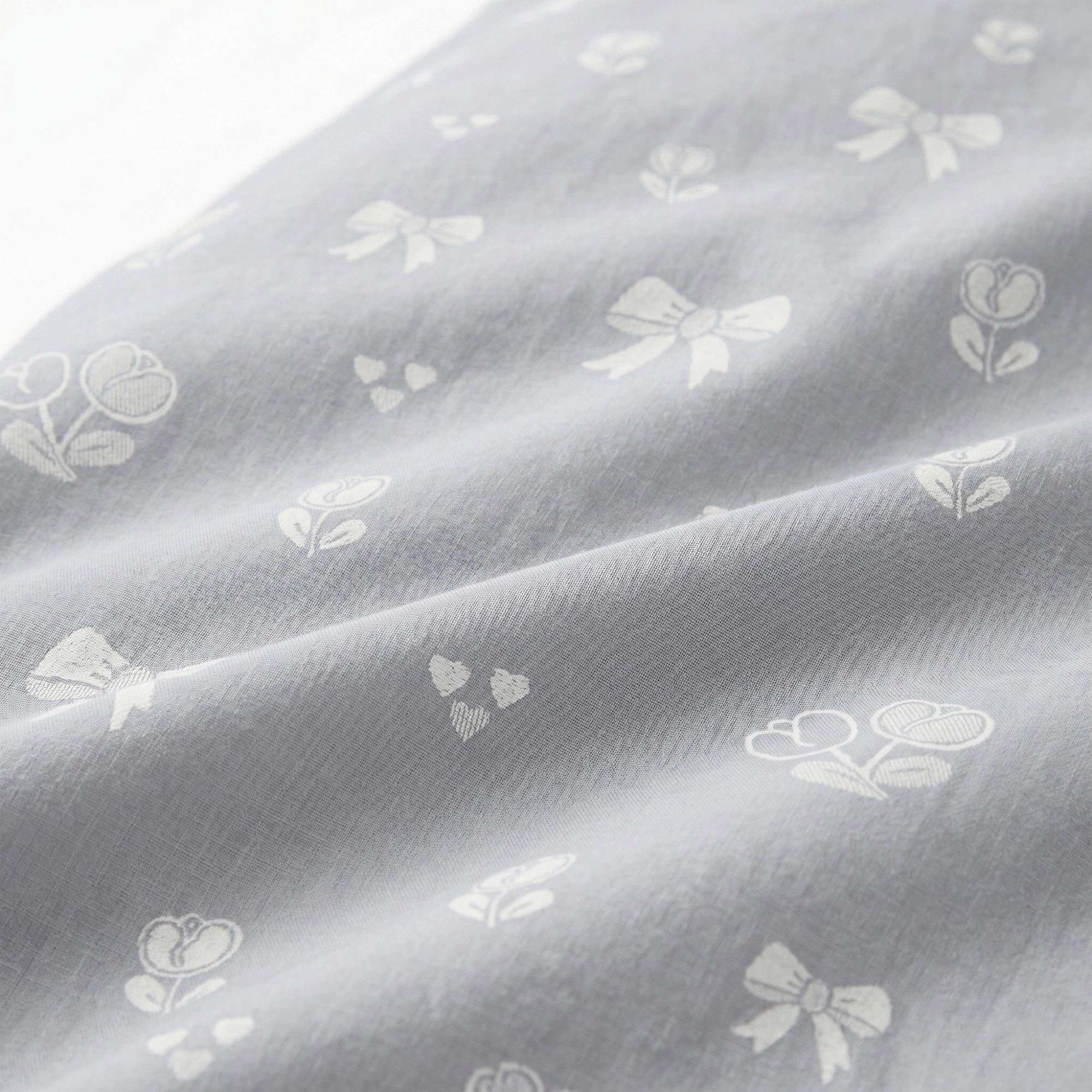 Alilang Unisex 3-Piece Cotton Bedding Set with Duvet Cover and Pillowcases Soft Washed Fabric Minimal Floral Bow Print