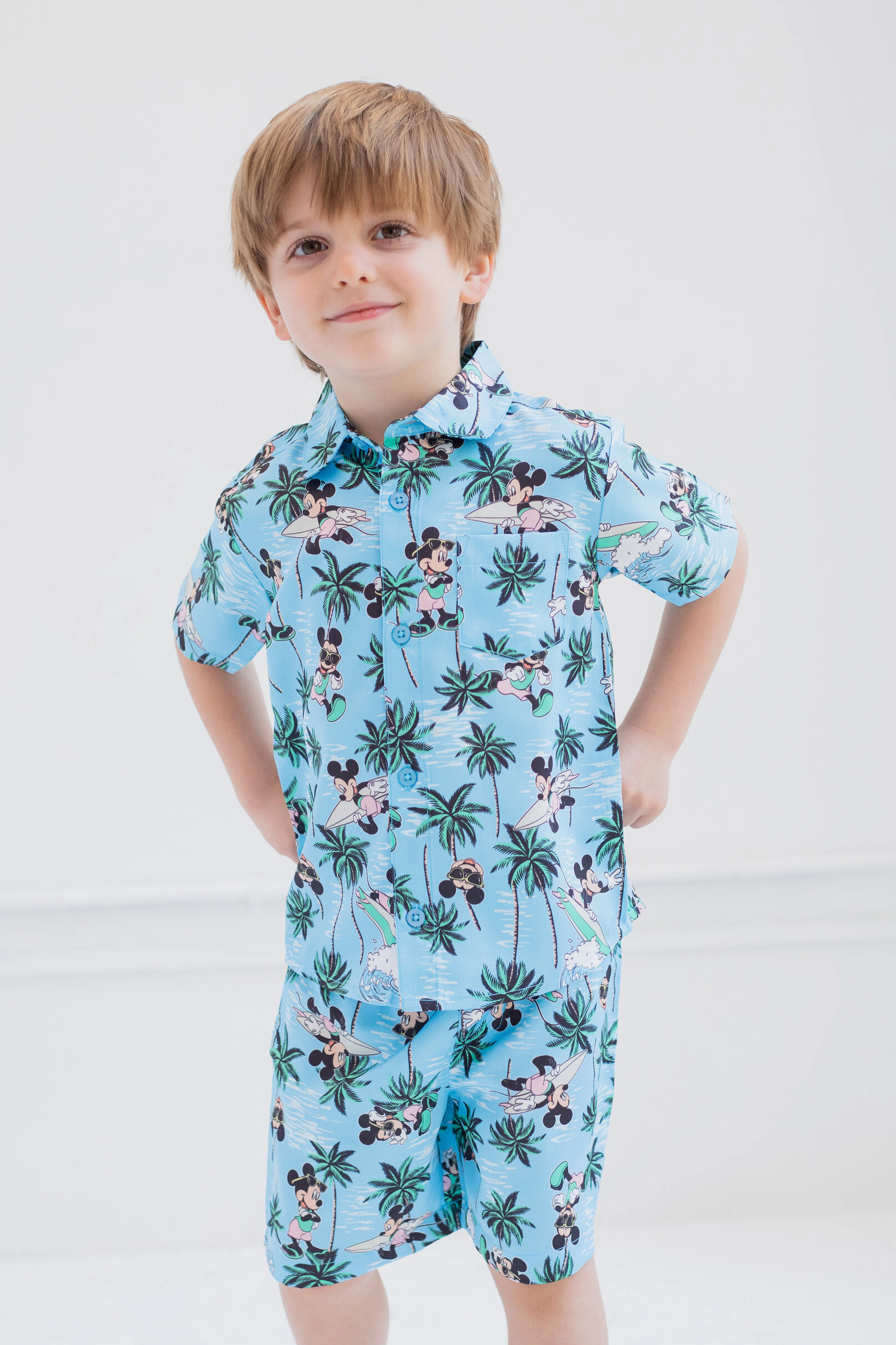Disney Mickey Mouse & Friends 2-Piece Button-Down and Shorts Set