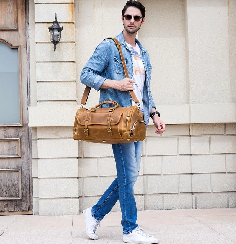 Steel Horse Leather Unisex The Bard Weekender | Handmade Duffle Bag