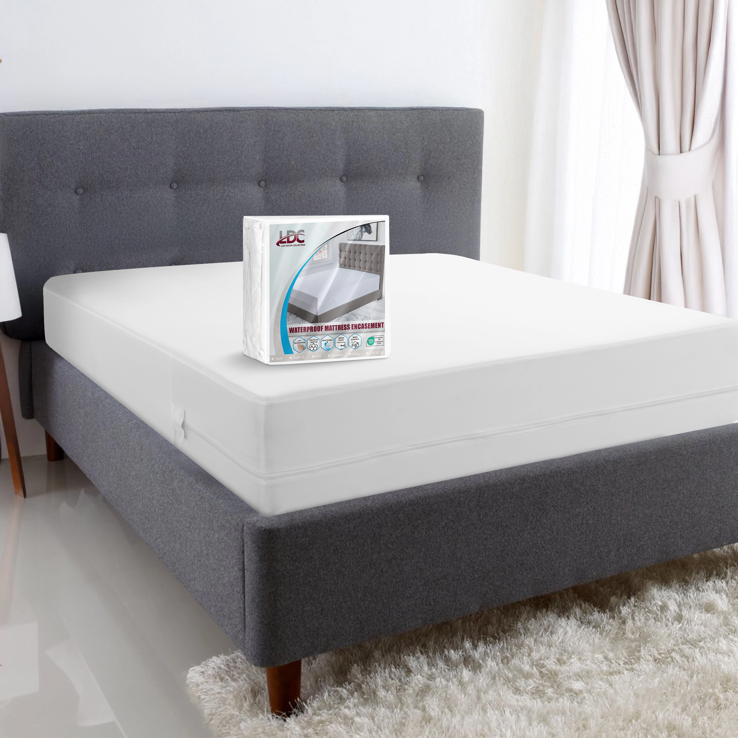 Lux Decor Collection Waterproof Zippered Mattress Encasement Bed Bug Blocker