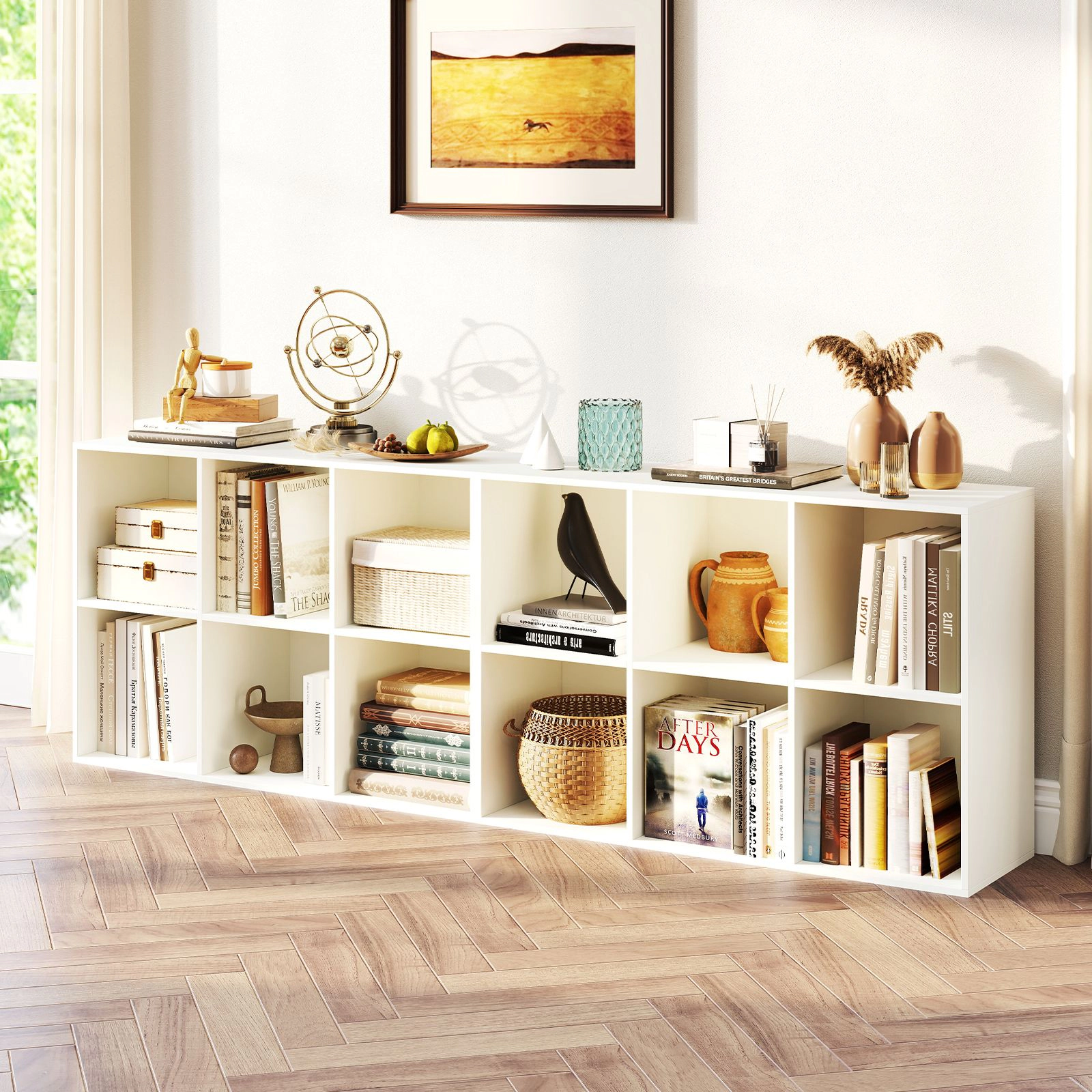 SlickBlue 6 Cube Bookcase with Open Storage Shelves for Home Organization