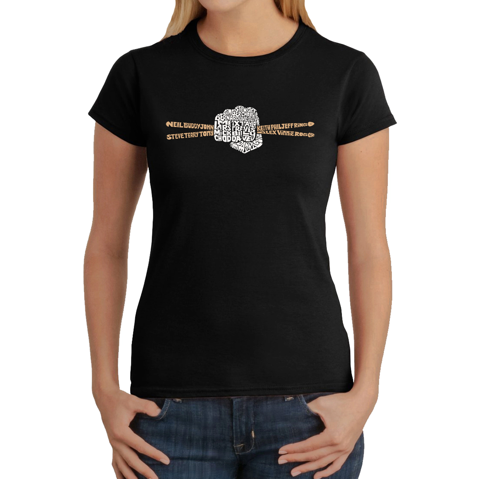 LA Pop Art Women's Word T-Shirt - Drum Sticks