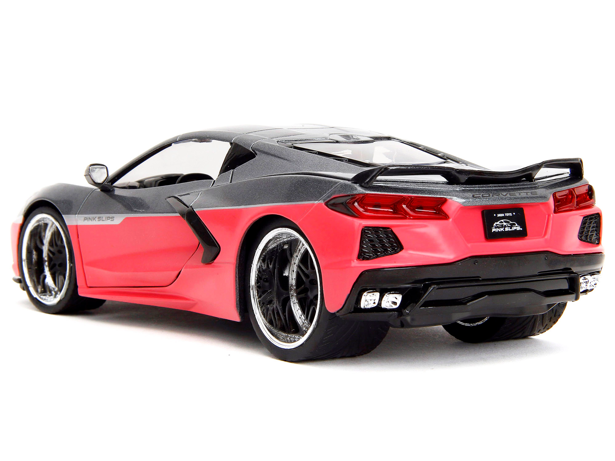 Jada 2020 Chevrolet Corvette Gray Metallic And Pink "Pink Slips" Series 1/24 Diecast Model Car By Jada
