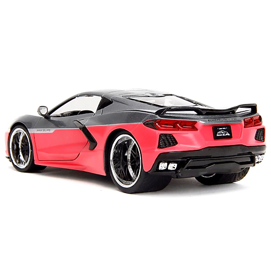 Jada Collectible 2020 Chevrolet Corvette Gray Metallic And Pink "Pink Slips" Series 1/24 Diecast Model Car