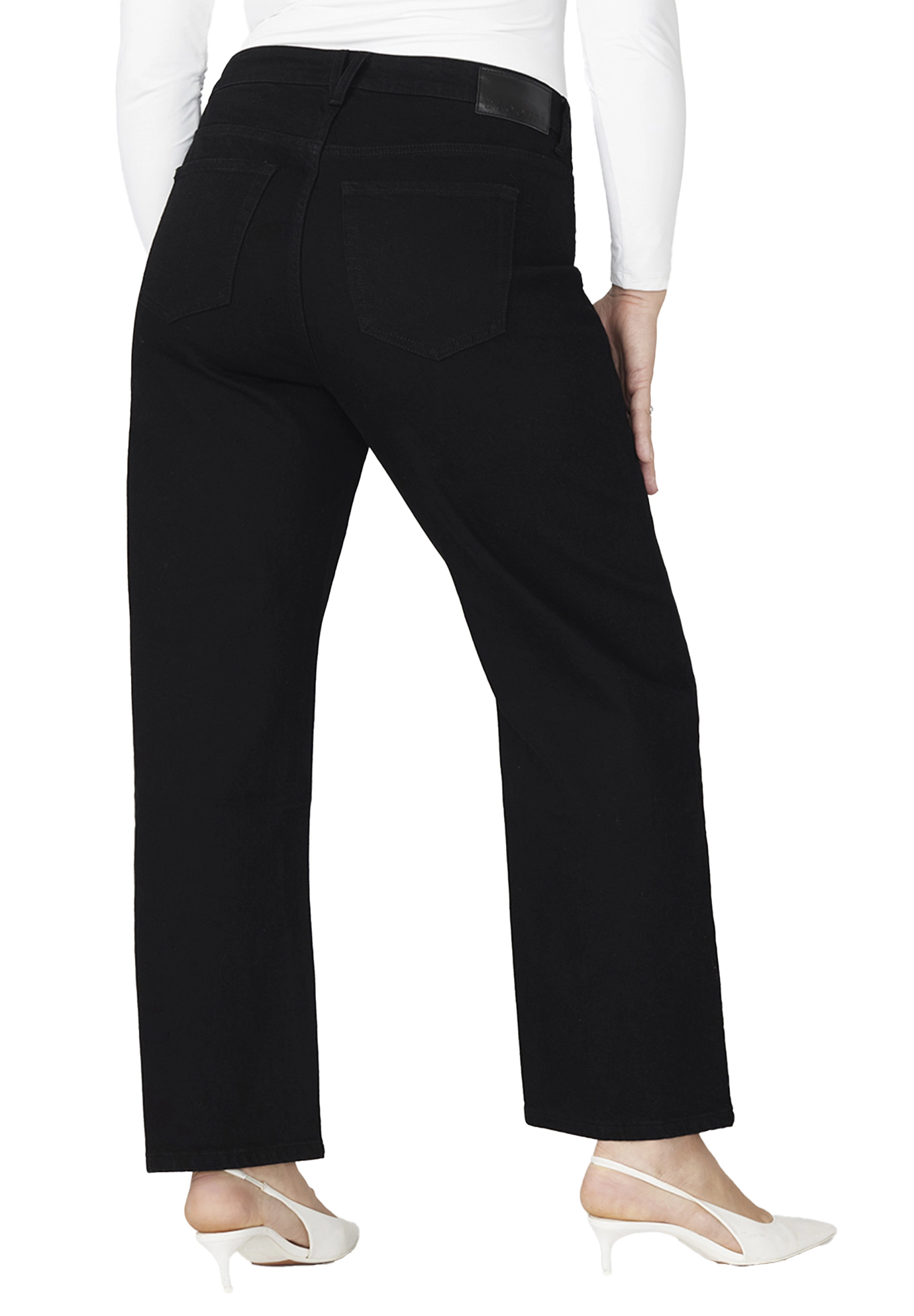 ELOQUII Women's Plus The Naomi Comfort Stretch Straight Leg Jean