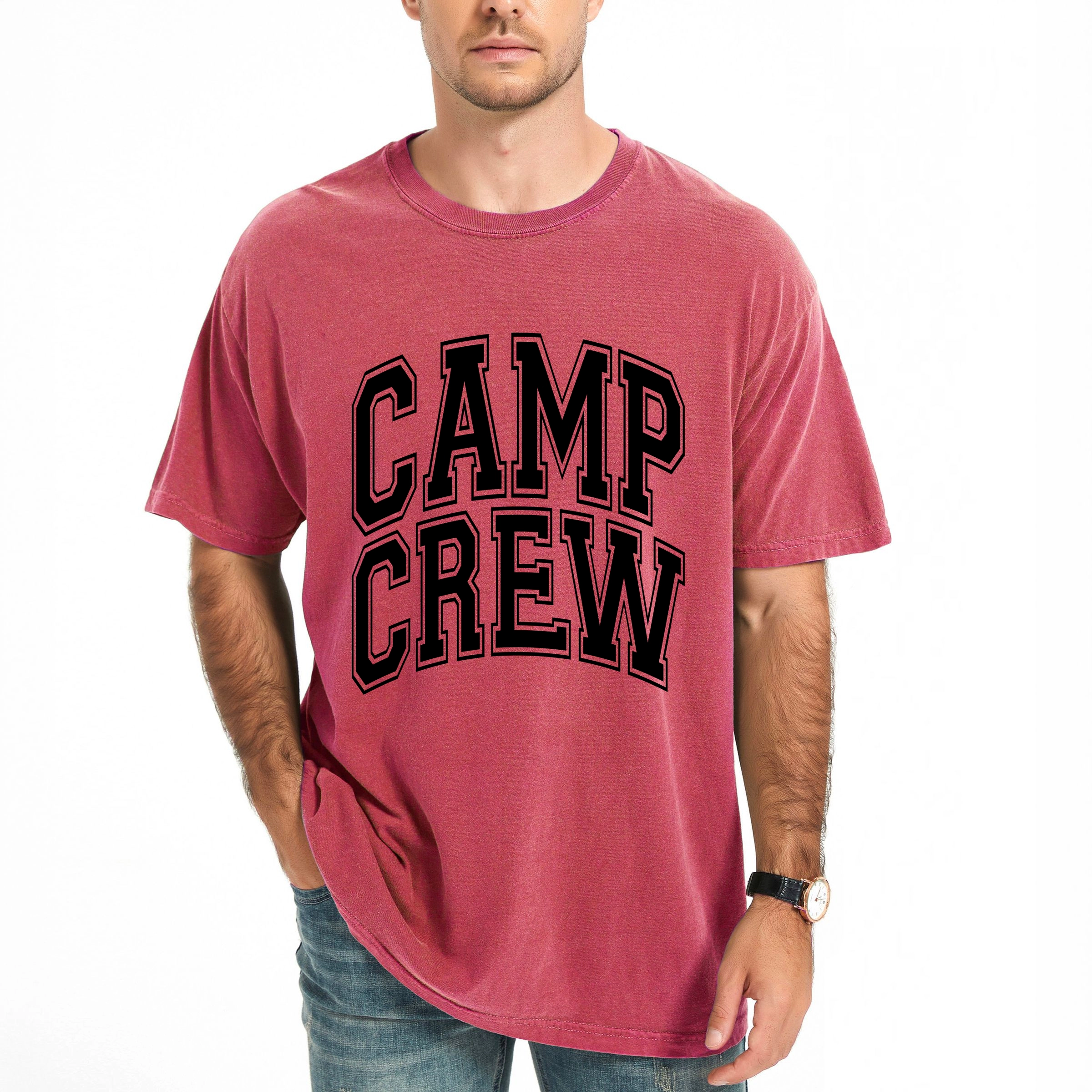 Simply Sage Market - Camp Crew Varsity Men's Garment Dyed Graphic T-Shirt