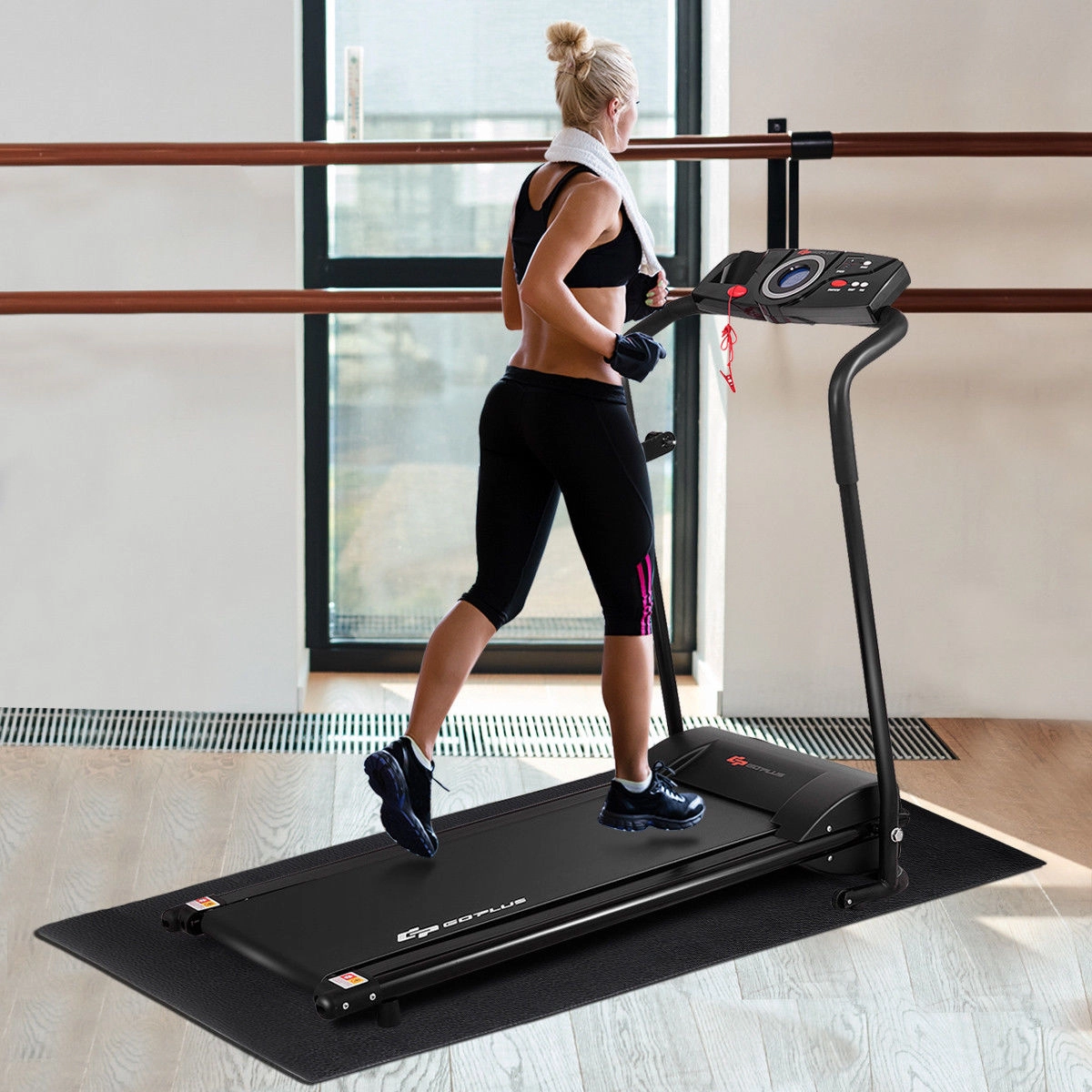 SUGIFT High-Density PVC Equipment Mat for Home and Gym Use Black