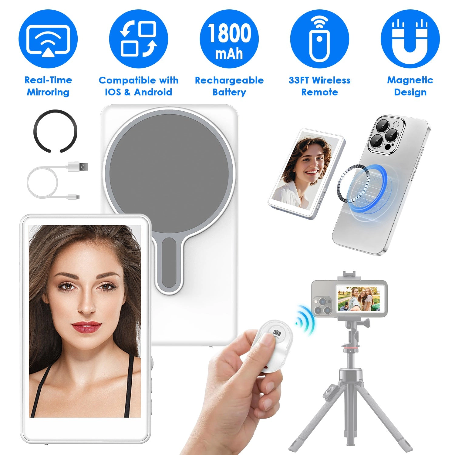 GBruno Wireless Vlog Selfie Monitor Screen With Remote