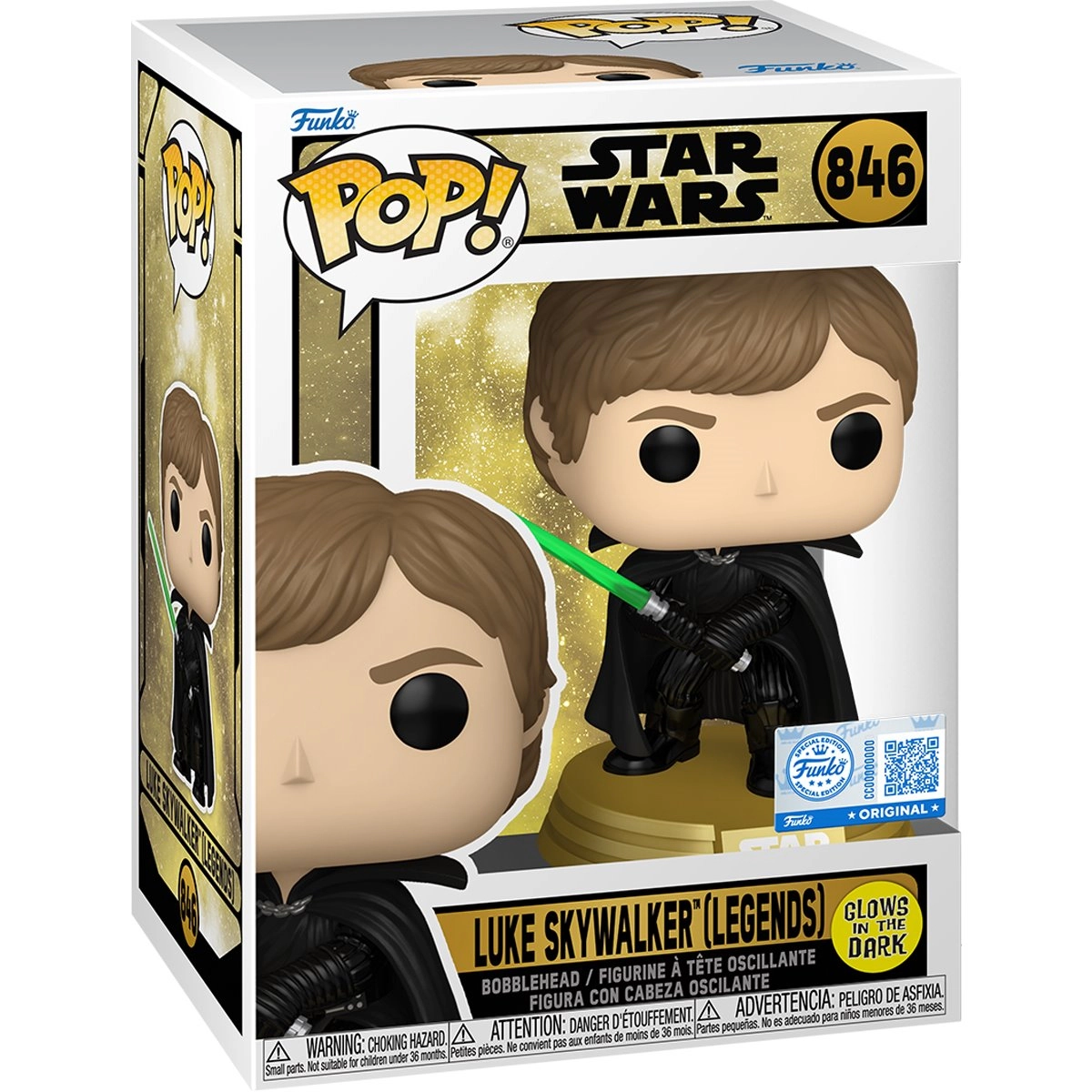 Funko Pop! Star Wars: Luke Skywalker Legends #846 GITD
