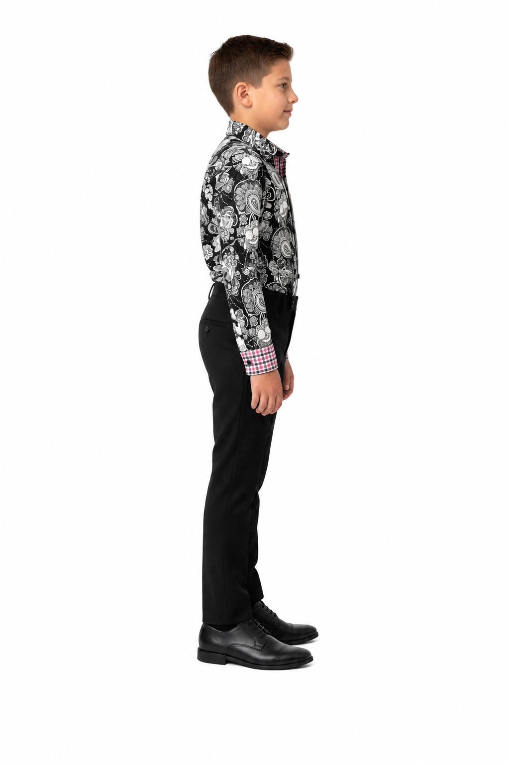 Elie Balleh Boys Slim Fit Paisley Dress Shirt