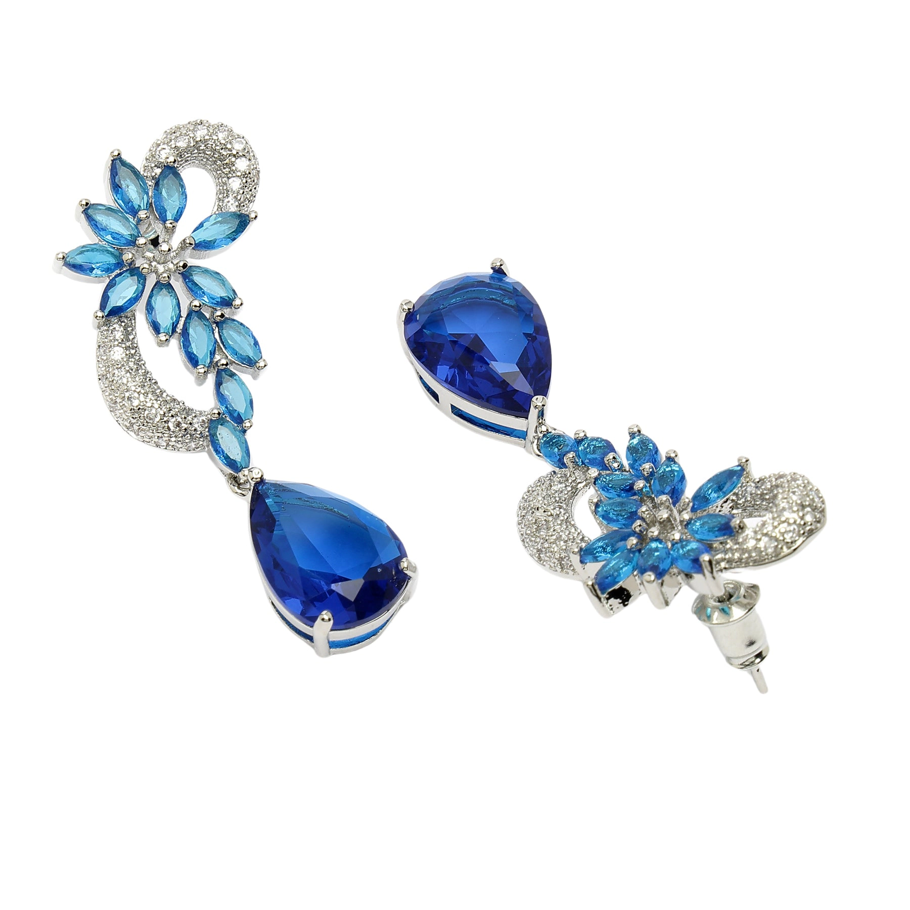 AGP PARIS Womens Diva Collection Cubic Zirconia Stylish Leaf Earrings