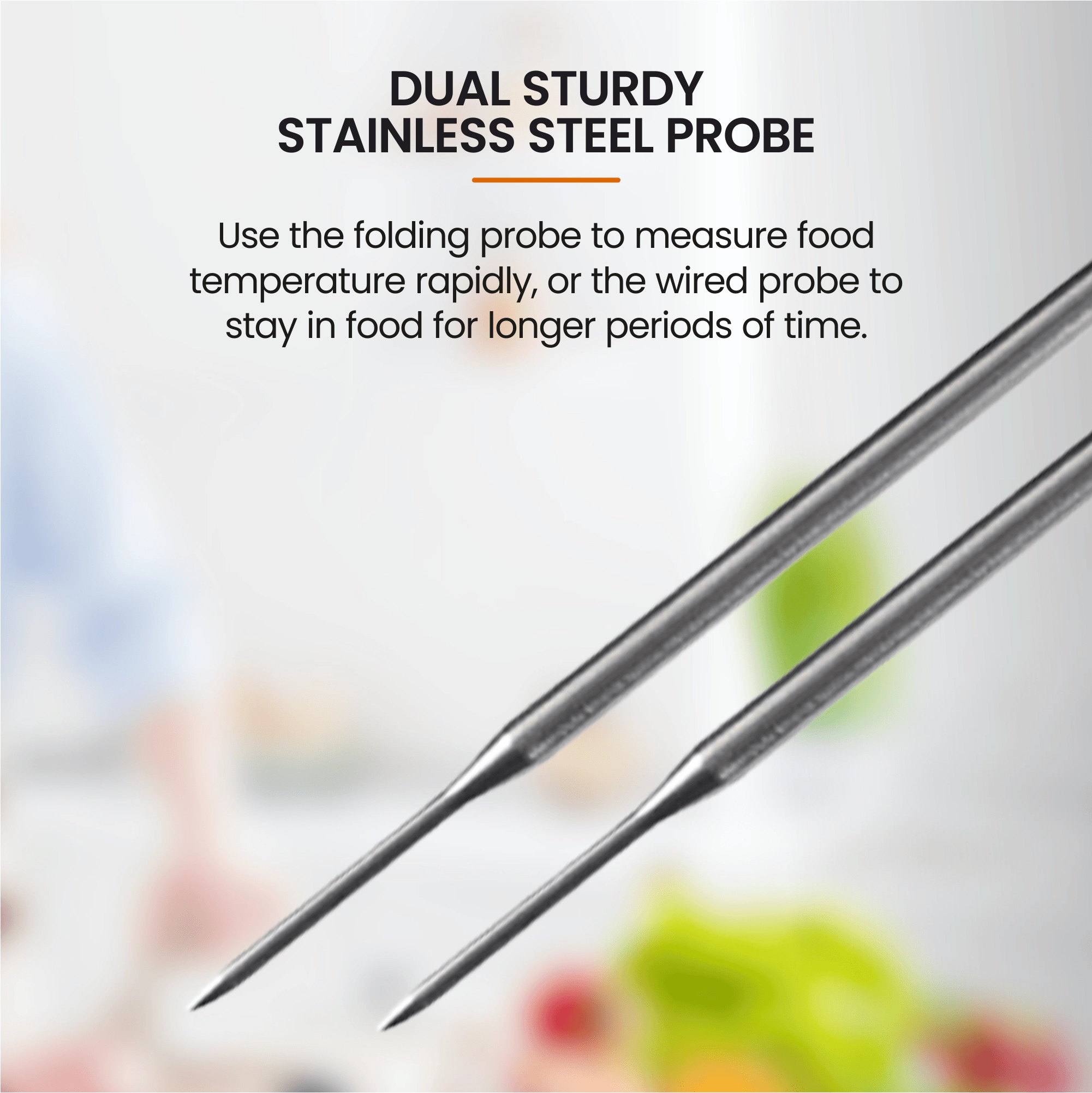 Cheer Collection Instant Read Food Thermometer with Foldable Probe