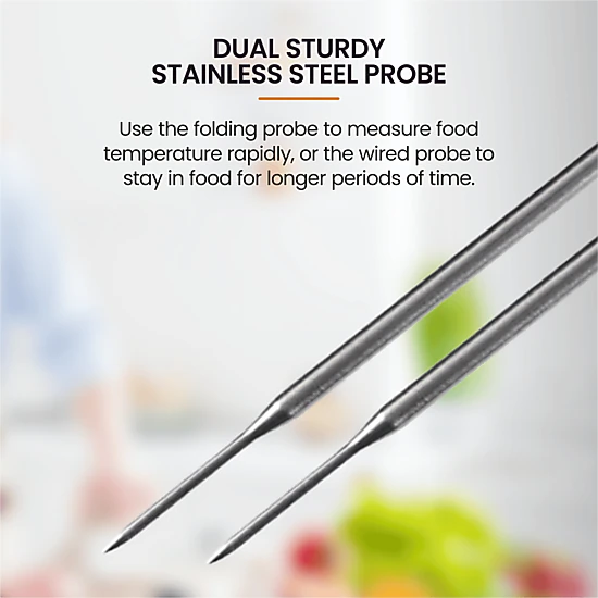 Cheer Collection Instant Read Food Thermometer with Foldable Probe
