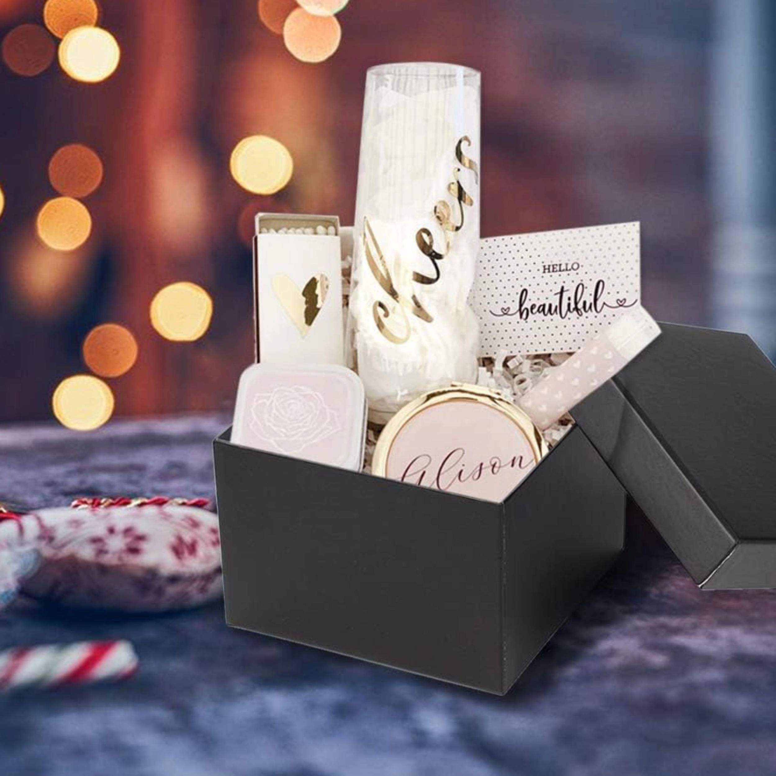 Stock Preferred Pack of 4 Square Gift Boxes with Lids Nesting Present for Gifts and Parties