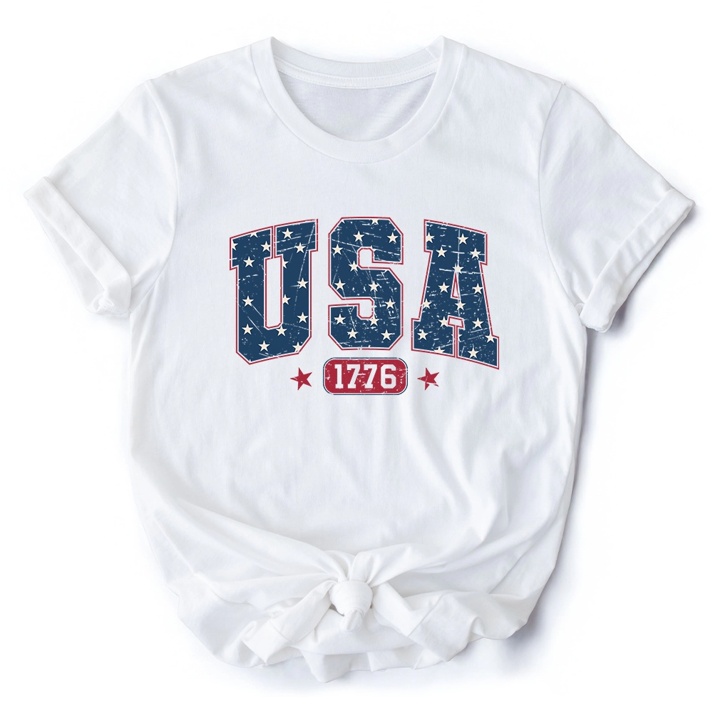 OrnamentallyYou Unisex USA 1776 Stars Independence Day T-Shirt