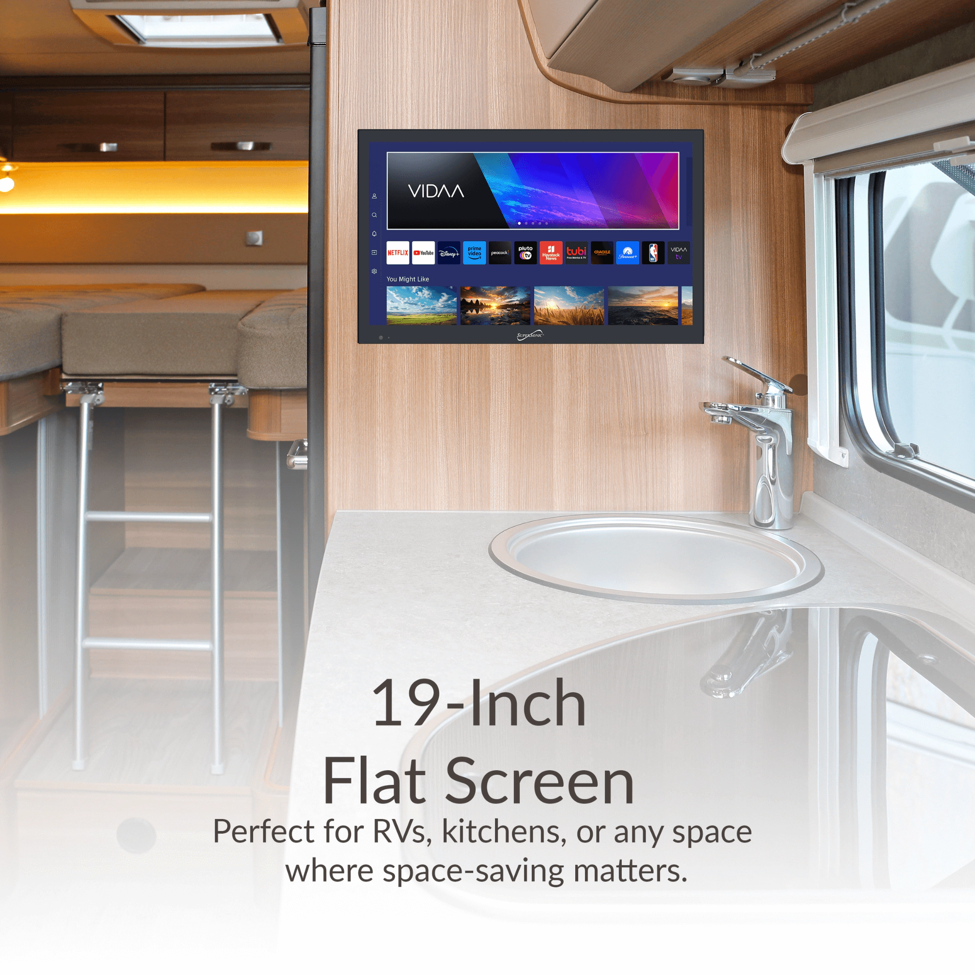 Supersonic 19" VIDAA LED Smart TV with Built-In WiFi