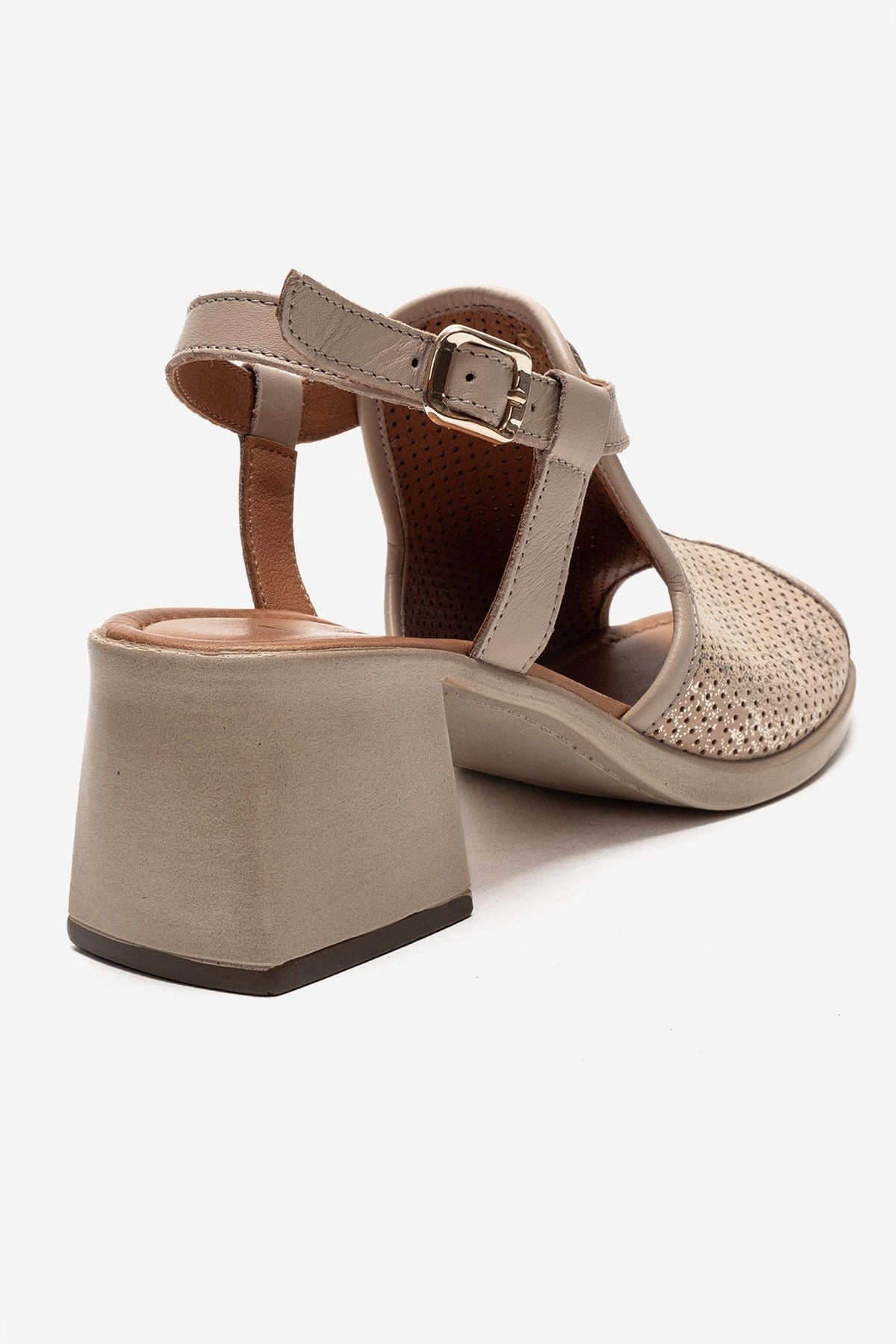 Forever & Always Womens Janelle Leather Block Heel Sandal