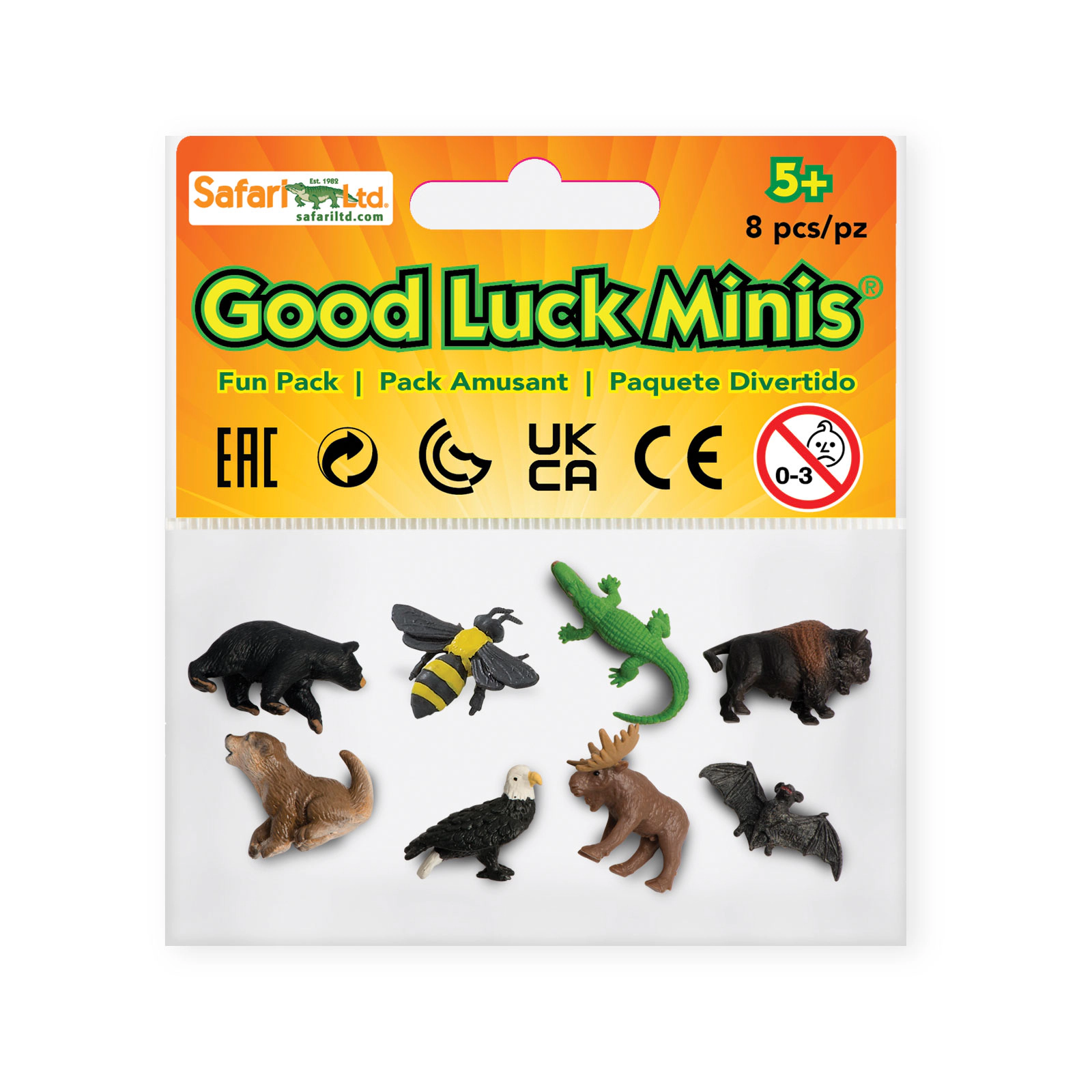 Safari Ltd. - Wild America Fun Pack - 8 Mini Toy Figurines for Kids