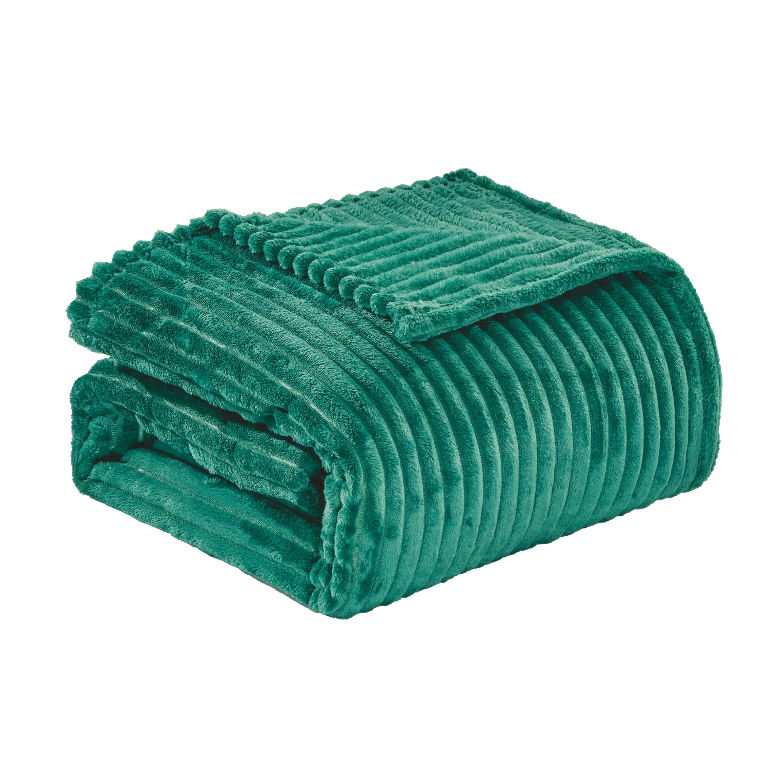 Plazatex Striata Lined Oversized All Season 100% Polyester Blanket Queen 90" x 90" Teal