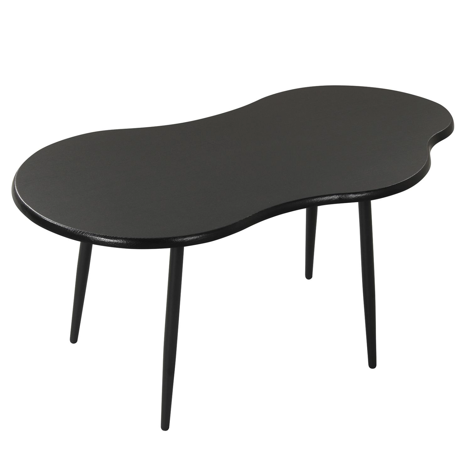 SlickBlue 39.5 Inch Irregular Coffee Table with Metal Frame