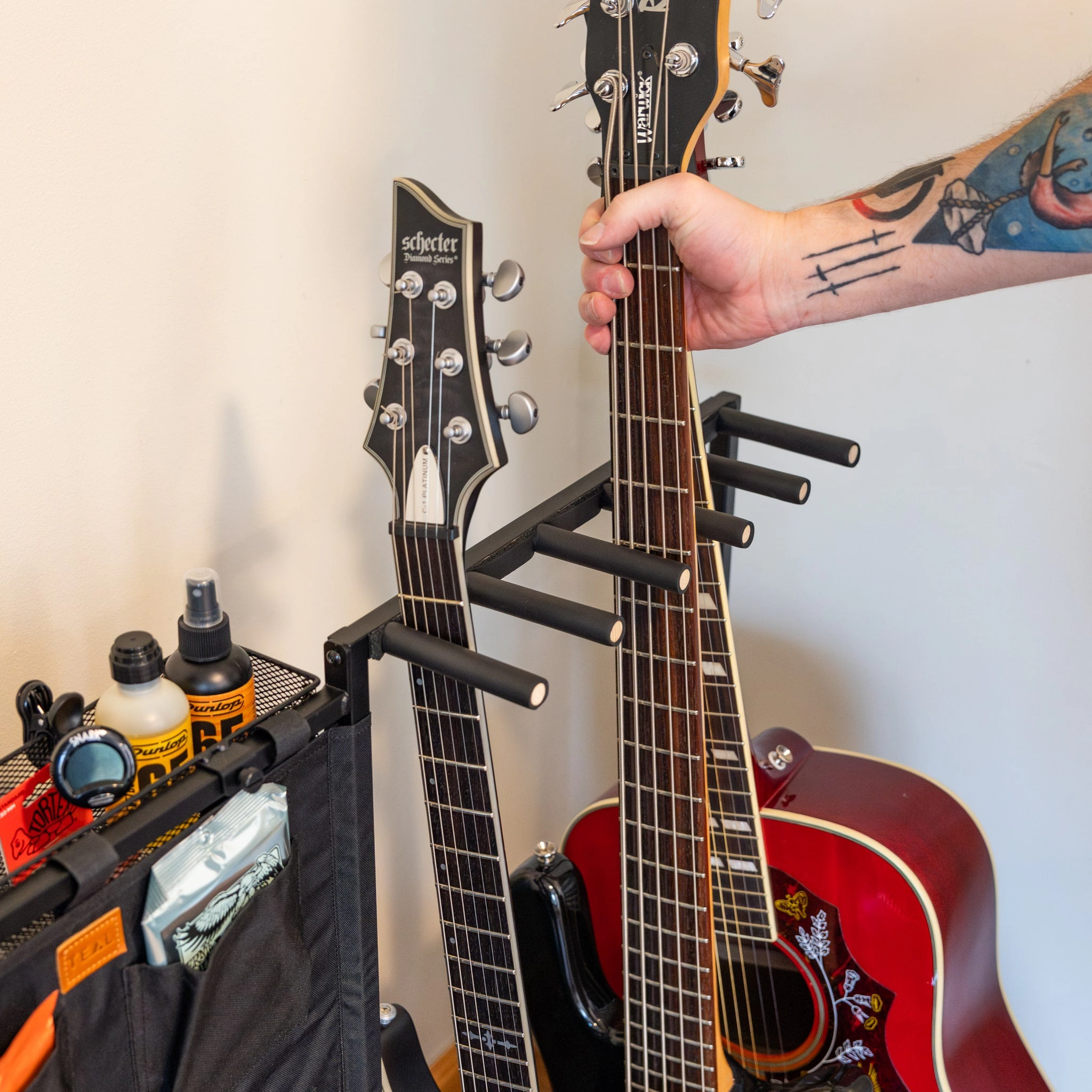 StoreYour The Opener 5-Slot Guitar Rack, Black