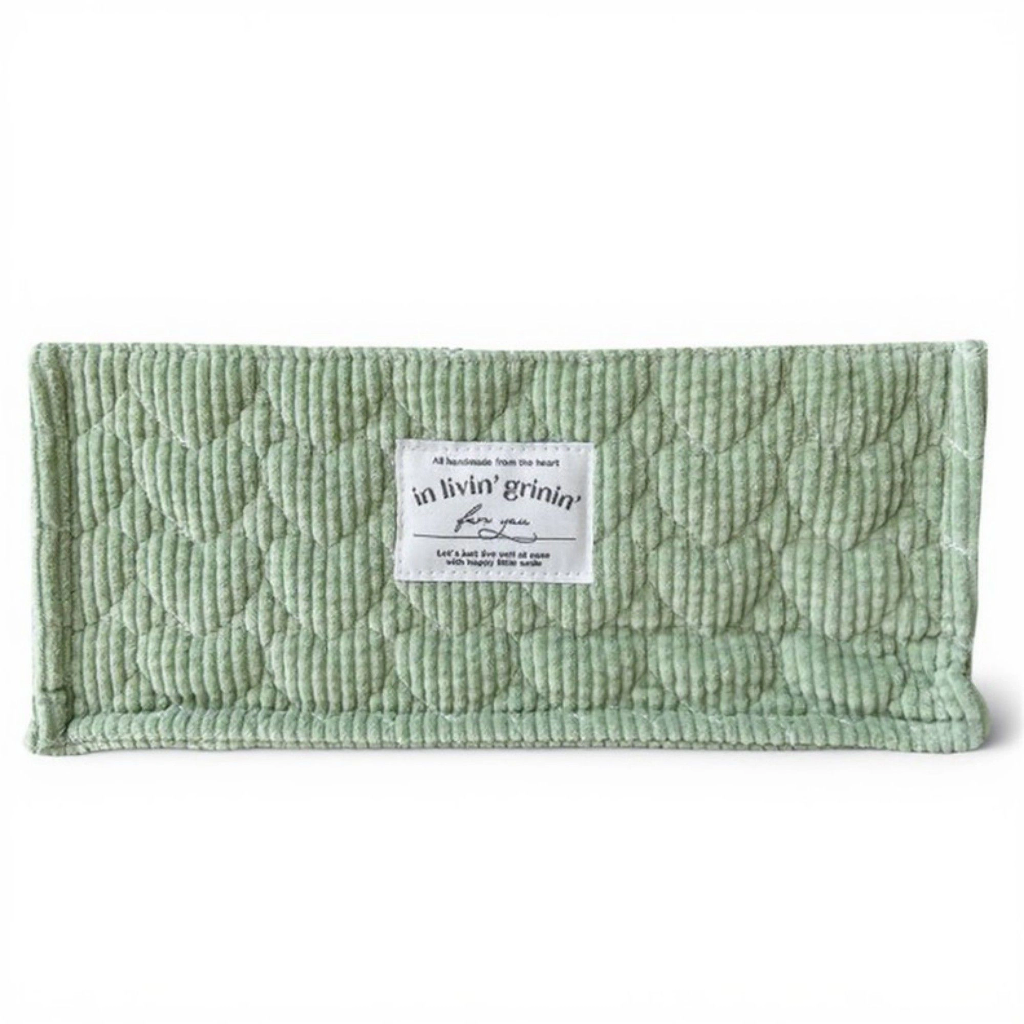 Alilang Women Rectangular Quilted Storage Box with Soft Sides and Label Accent 4.7x11x6.3in