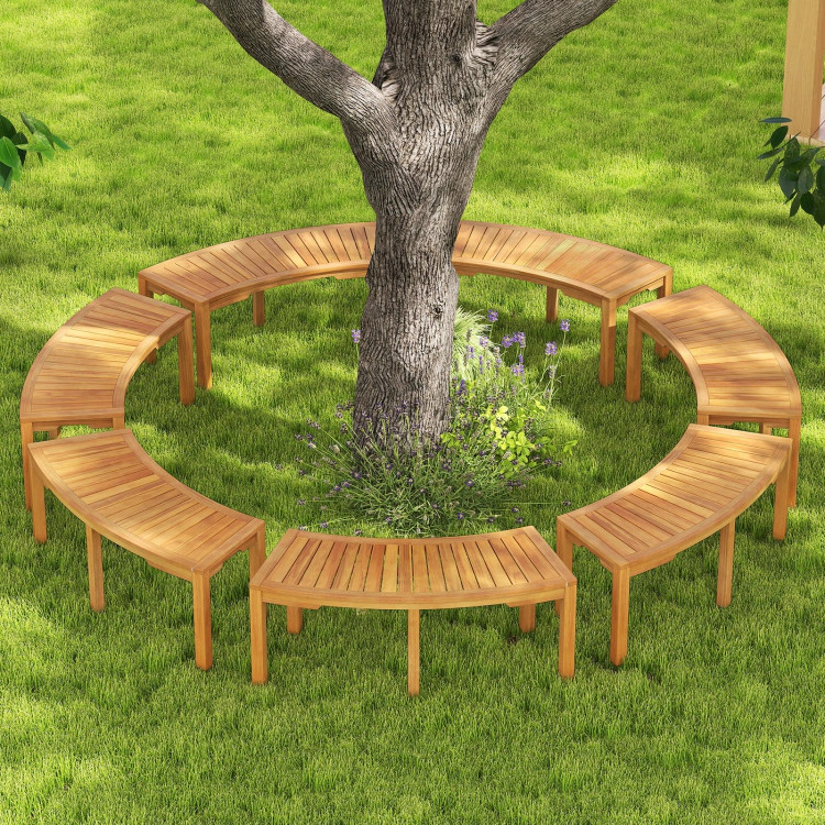 Hivvago Set Of 2 Acacia Wood Outdoor Garden Benches- 2 Pieces