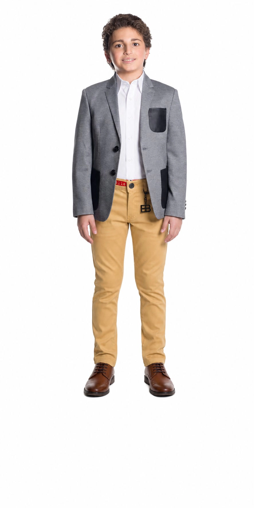 Elie Balleh Boys Slim Fit Knit Jersey Blazer