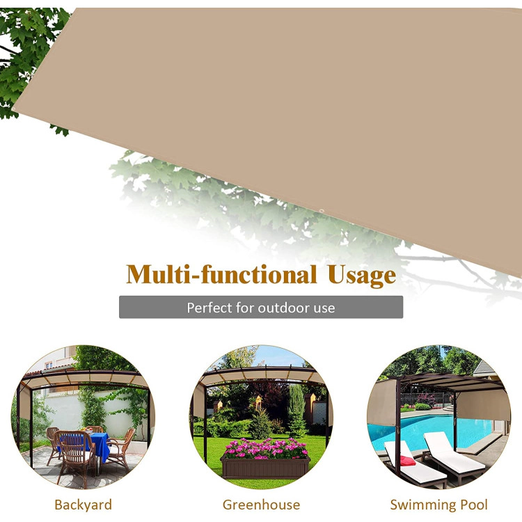 Hivvago Canopy Shelter Cover with Metal Grommets and Adjustable Straps