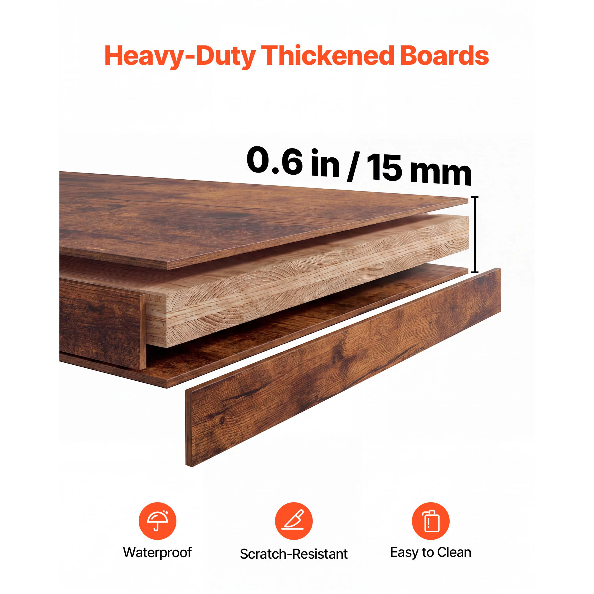 HONGGE Desktop Bookshelf Storage Hutch with for Desk Shelf Feet Pads Organizer Dorm Home