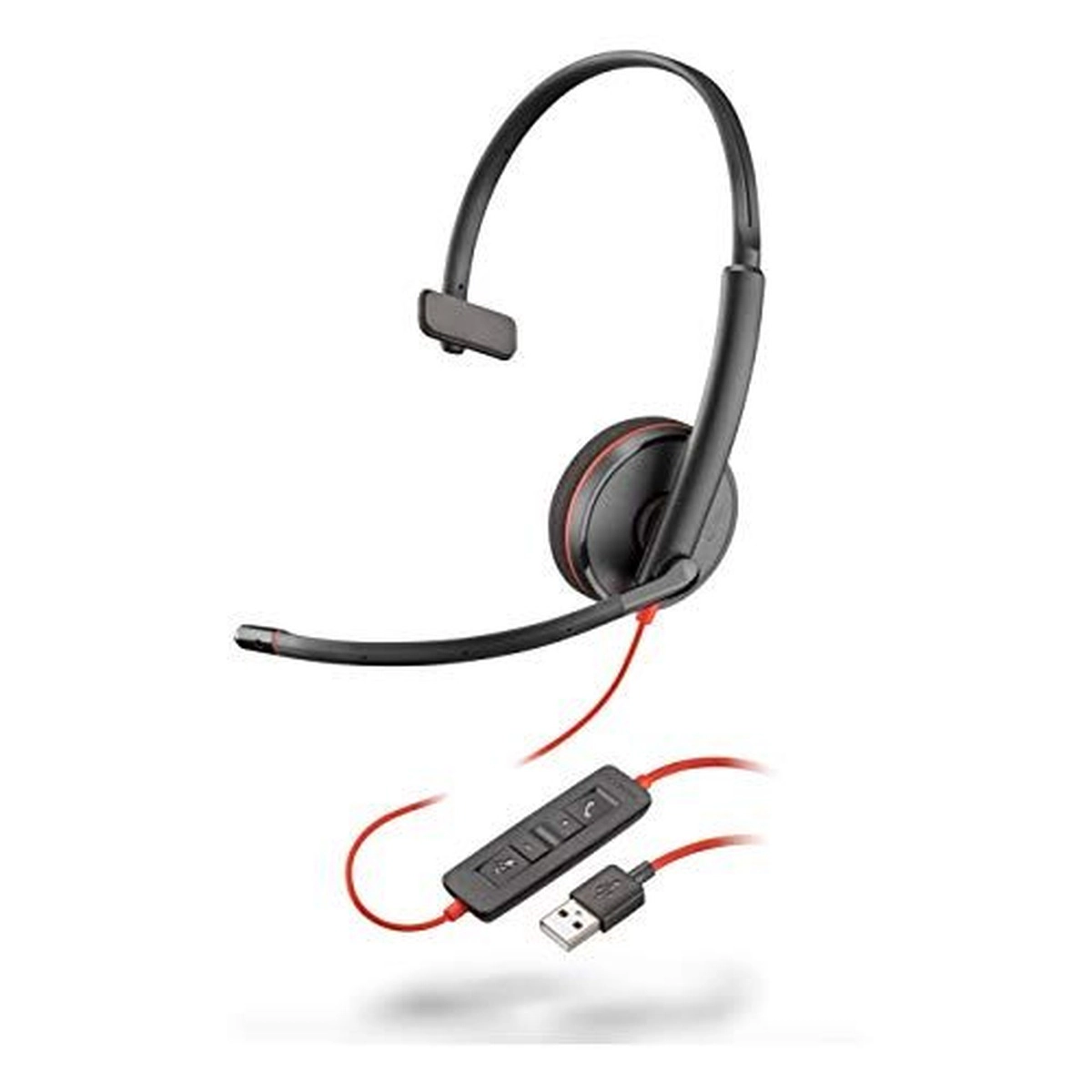 Plantronics - Blackwire 3210 - Wired, Single Ear (Monaural) Headset with Boom Mic - USB-A to connect to your PC and/or