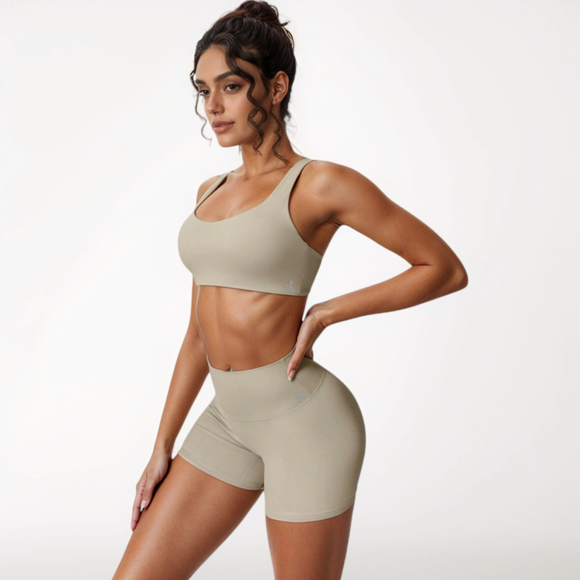 Anna-Kaci Women's Scoop Neck Sports Crop Top with Wide Shoulder Straps and Seamless Fit