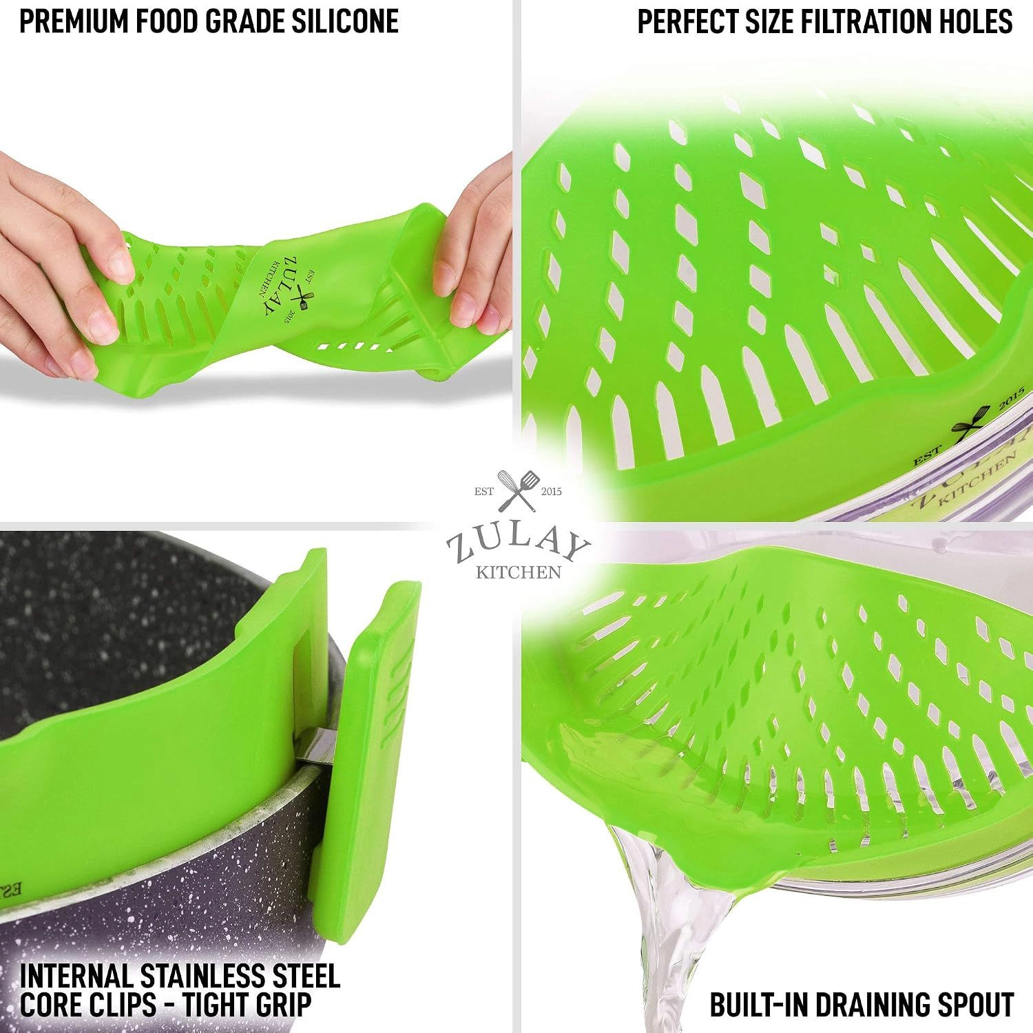 Zulay Kitchen Silicone Pot Strainer