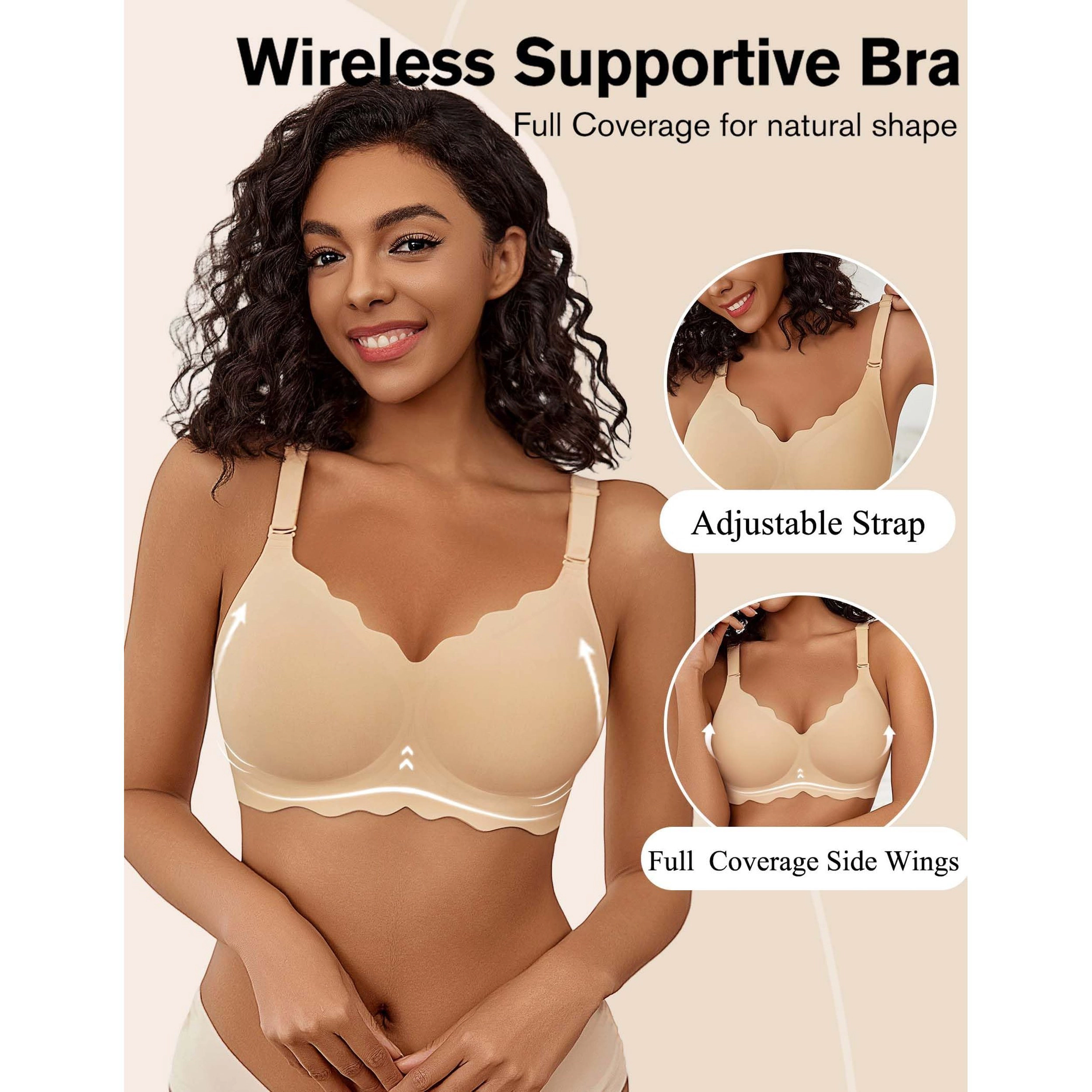 Avidlove Women's Seamless Scalloped Padded Wireless Bralette