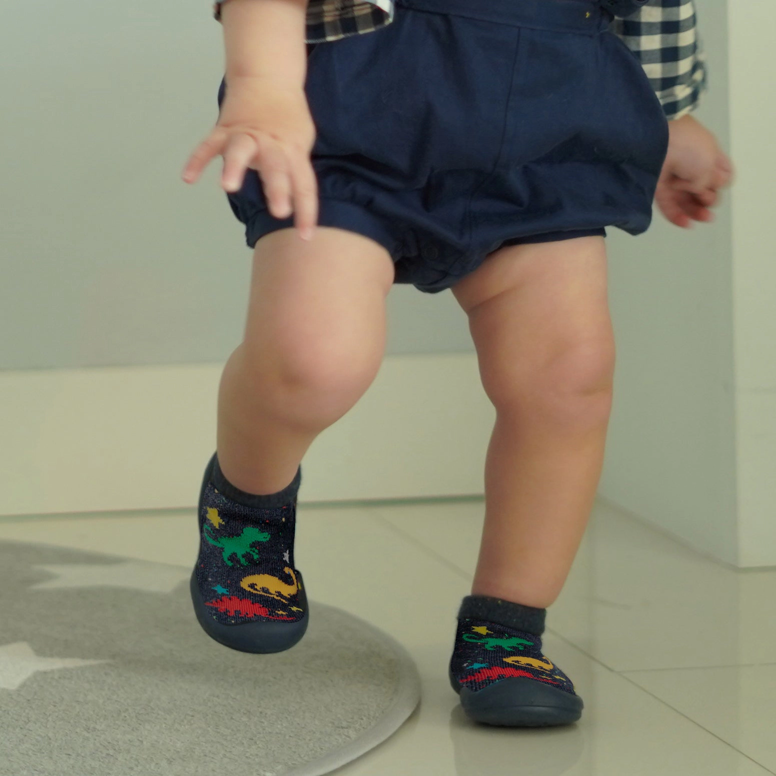 Komuello Toddler Boy First Walk Sock Shoes Dinos
