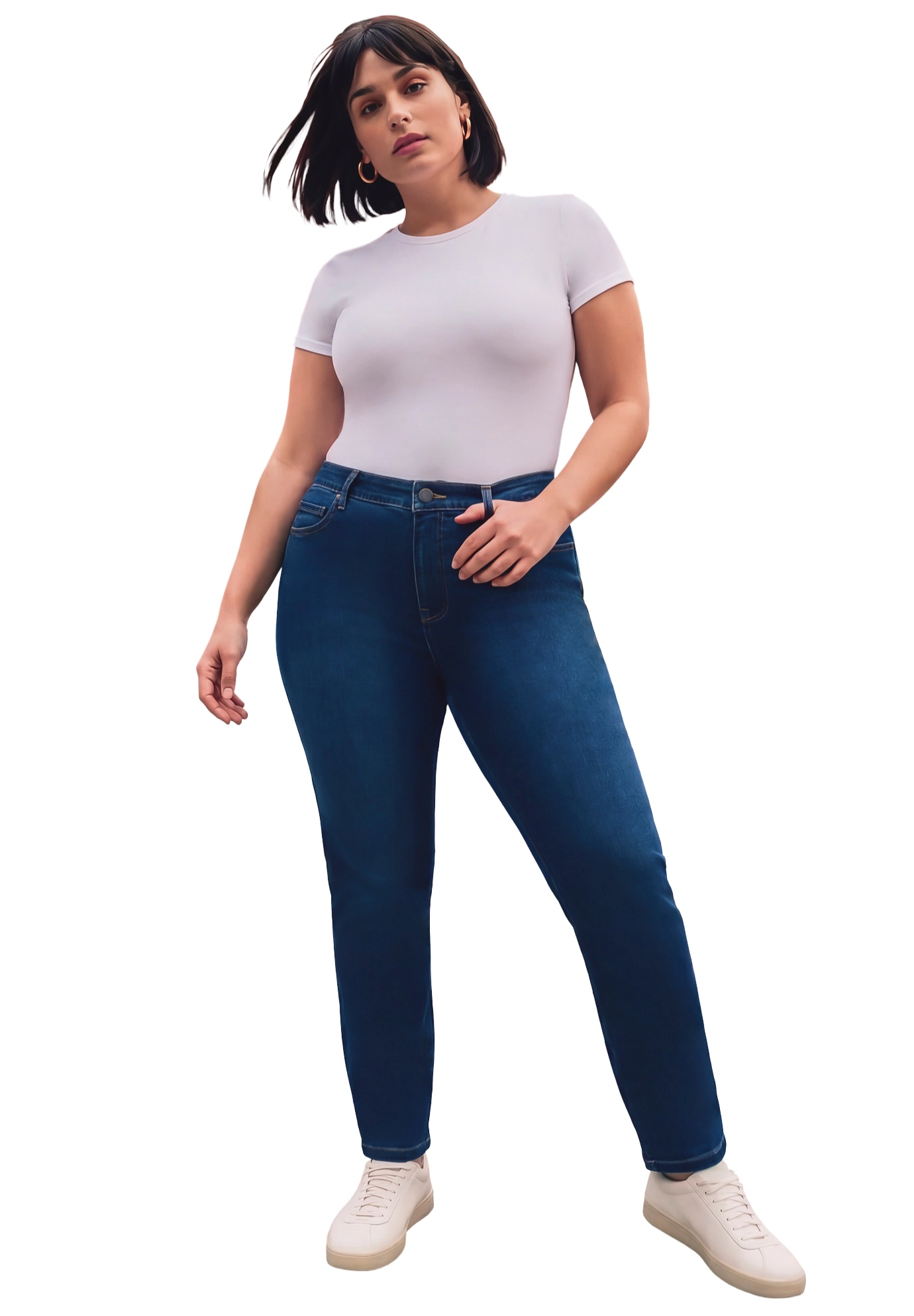 Avenue Women's Plus Butter Denim Curvy Straight Leg Jean