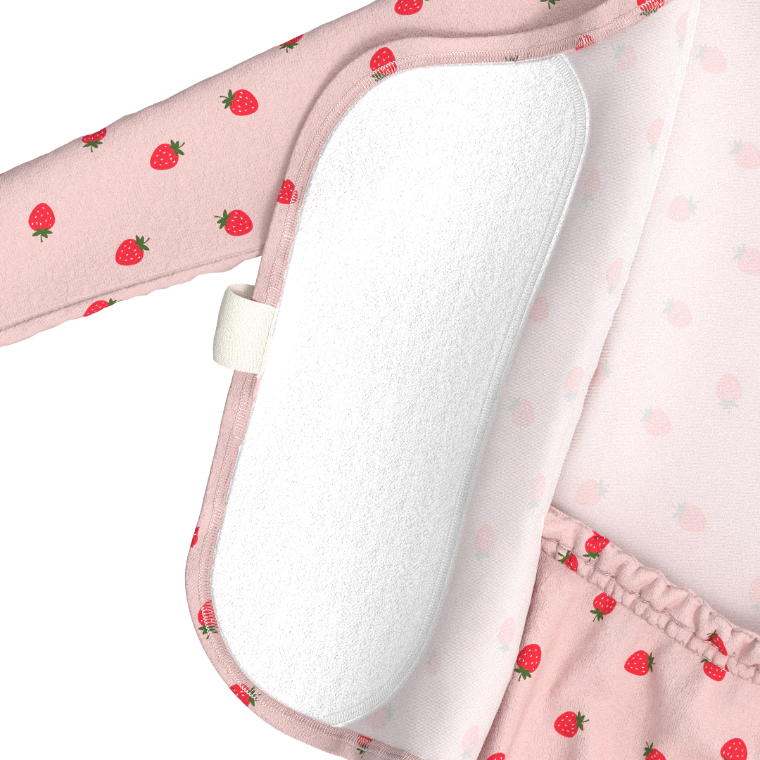 Bonsie Footie - Strawberries, Skin-to-Skin Wrap-Front Baby
