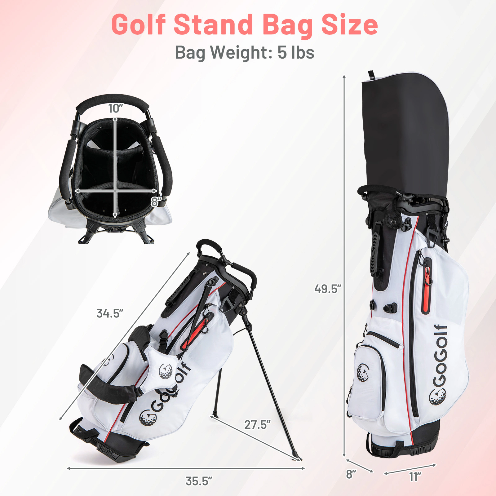 12-pc Womens Complete Golf Club Set Right Handed Driver Fairway Wood Hybrid 7 Irons Putter Stand Bag Red