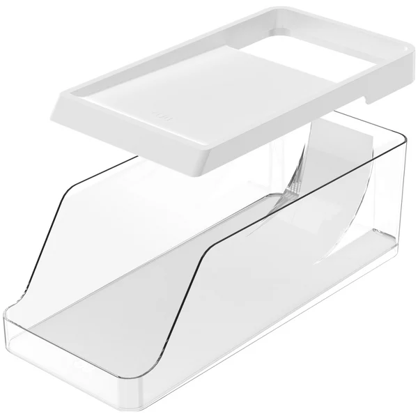 OU Soda Can Organizer for Refrigerator Set of 4, Clear Rolling Can Dispenser for Fridge / Pantry, BPA Free Soda Can Rack