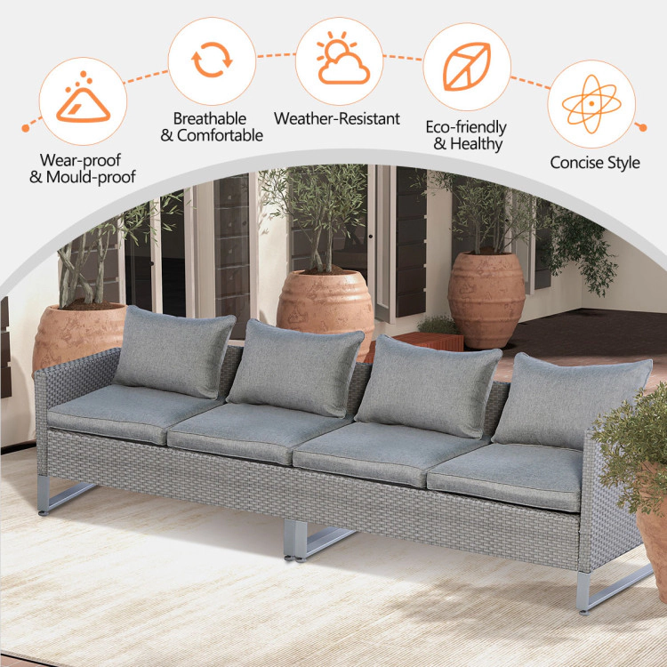 Hivvago 2 Pieces Patio Furniture Sofa Set With Cushions And Sofa Clips