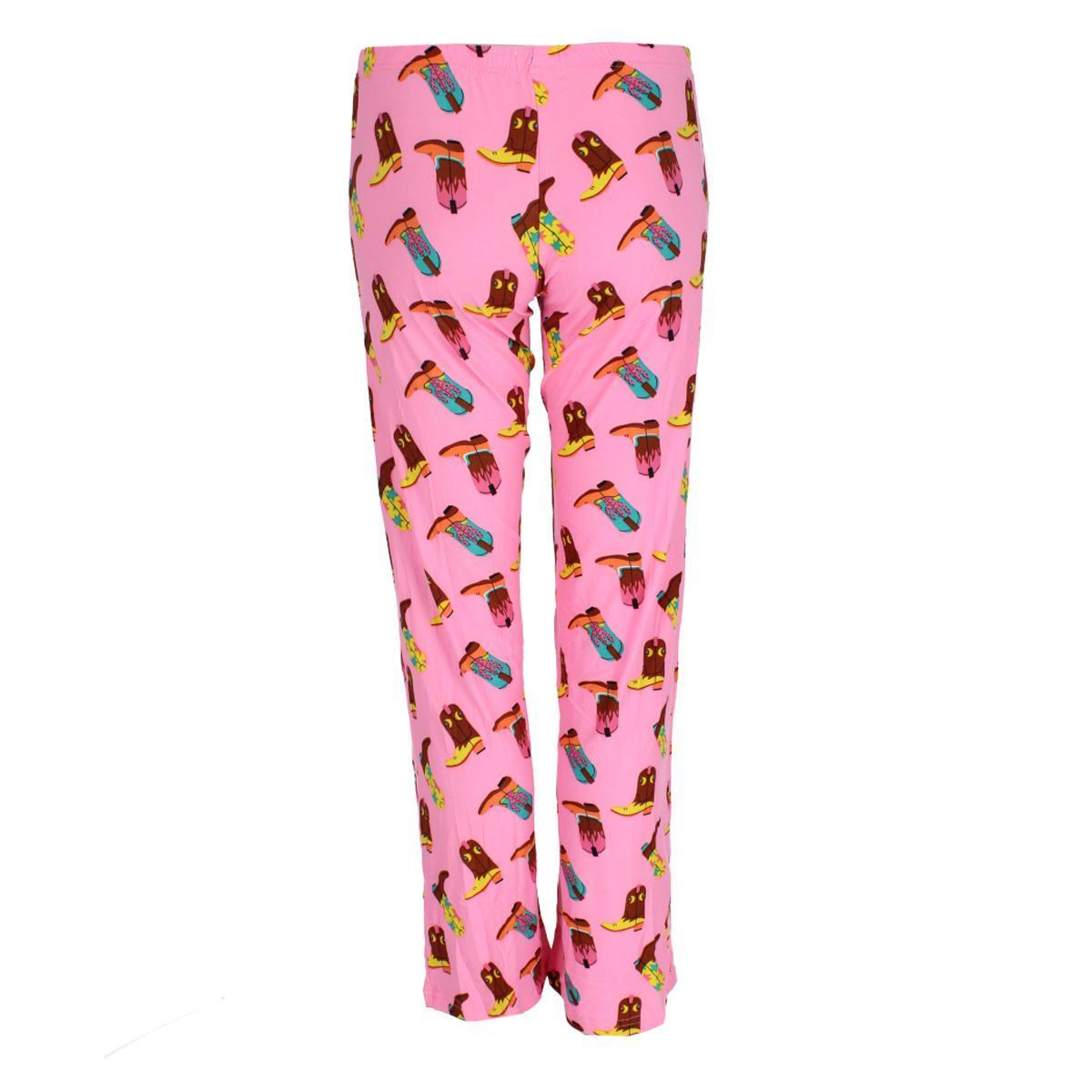 Roll Outta Bed Women's Cowgirl Polysuede Open Bottom Pajama Pants