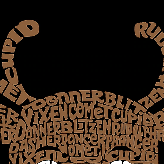 LA Pop Art Peeking Reindeer - Men's Word Art Crew Sweatshirt