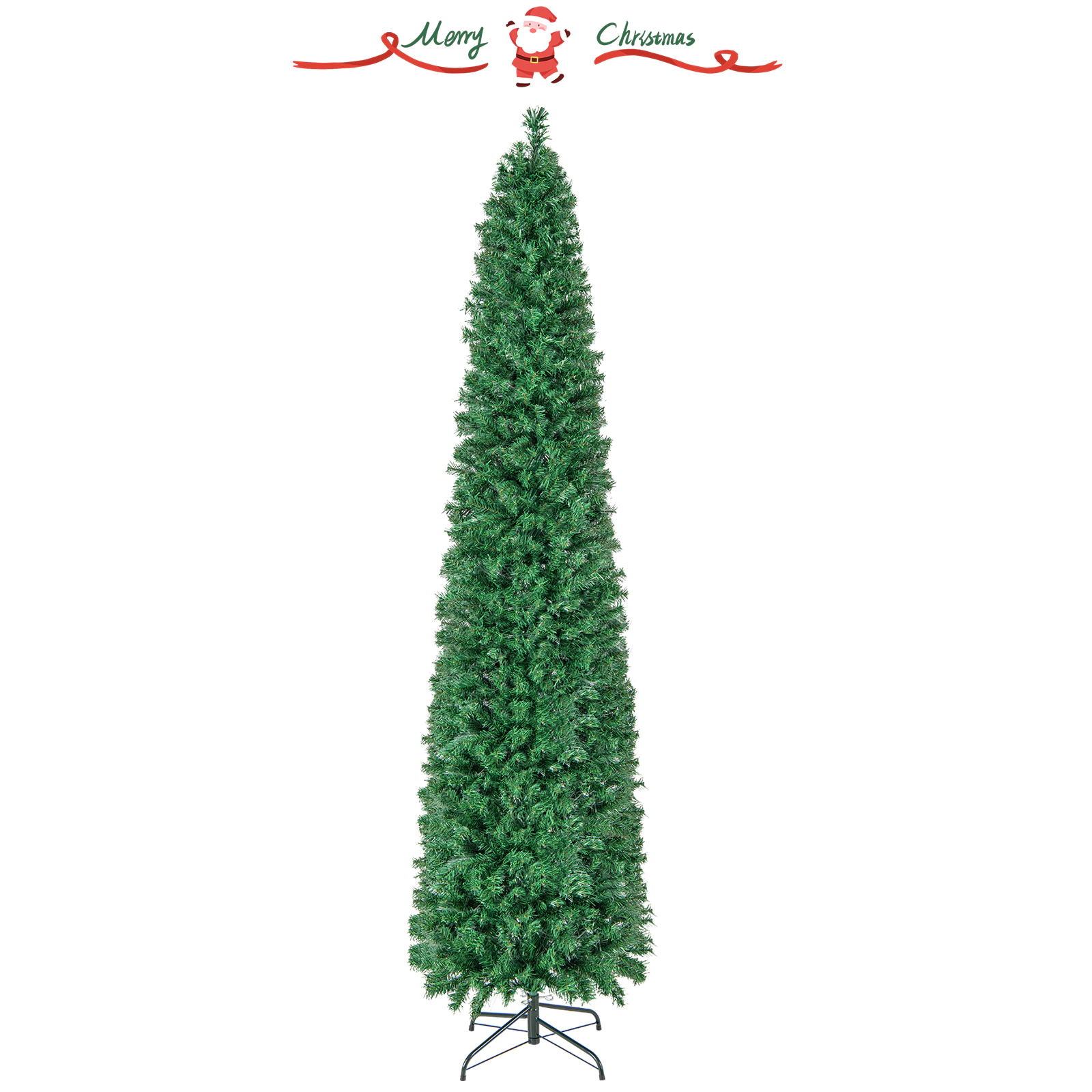 SlickBlue Pre-Lit Fiber Optic Pencil Christmas Tree with LED Lights