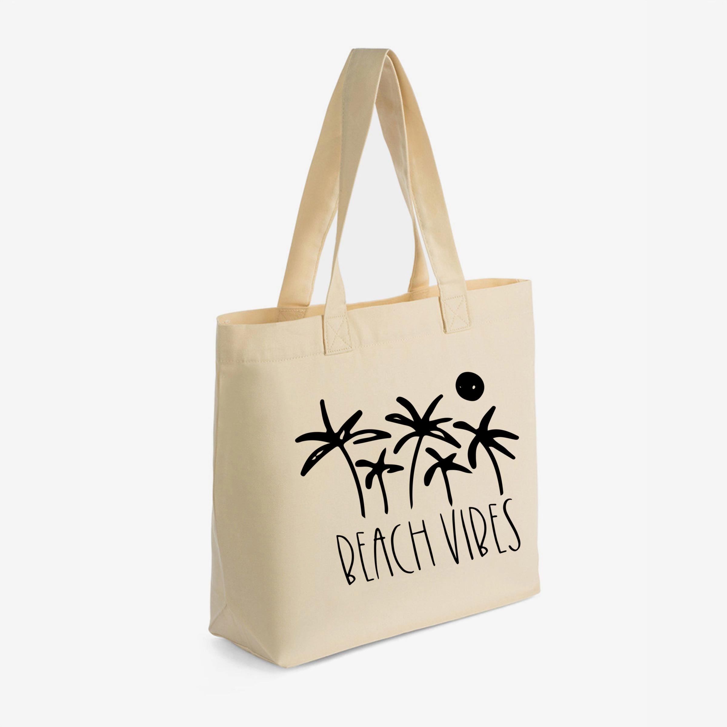Simply Sage Market - Zippered Canvas Tote Beach Vibes Trees