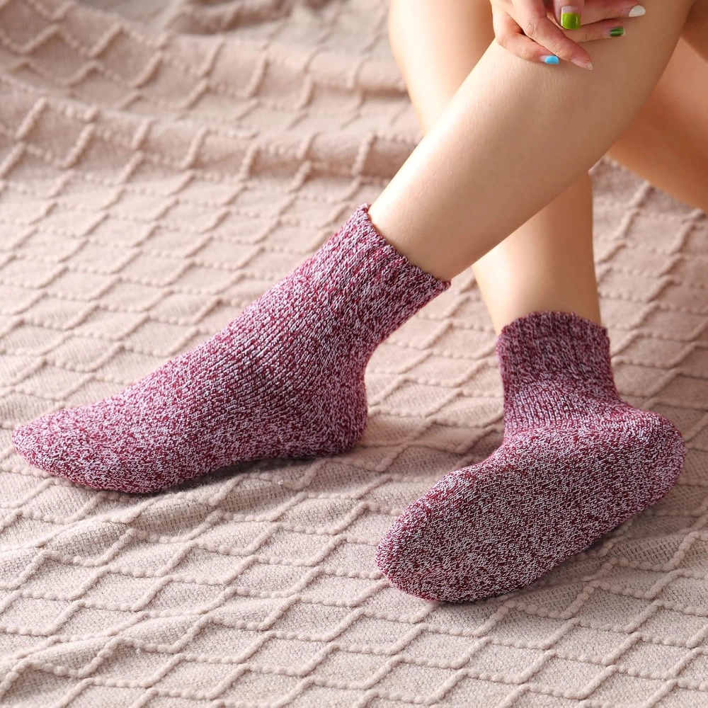 Wardrobe Whimsy 5 Pairs Women Warm Crew Boot Socks Winter Thermal Socks